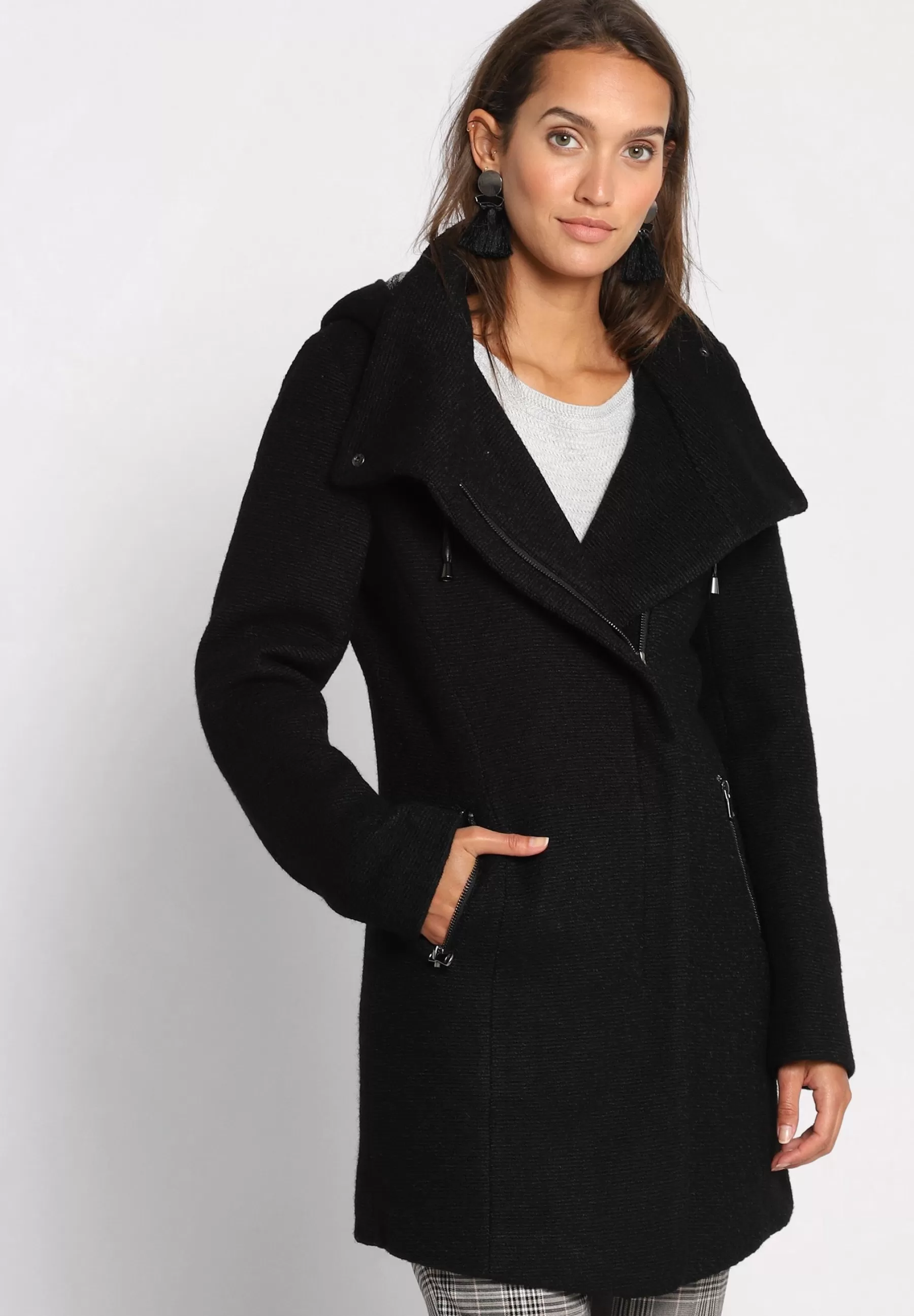 Asymmetrisch Geschwungener - Manteau Court | Cache Cache Cheap