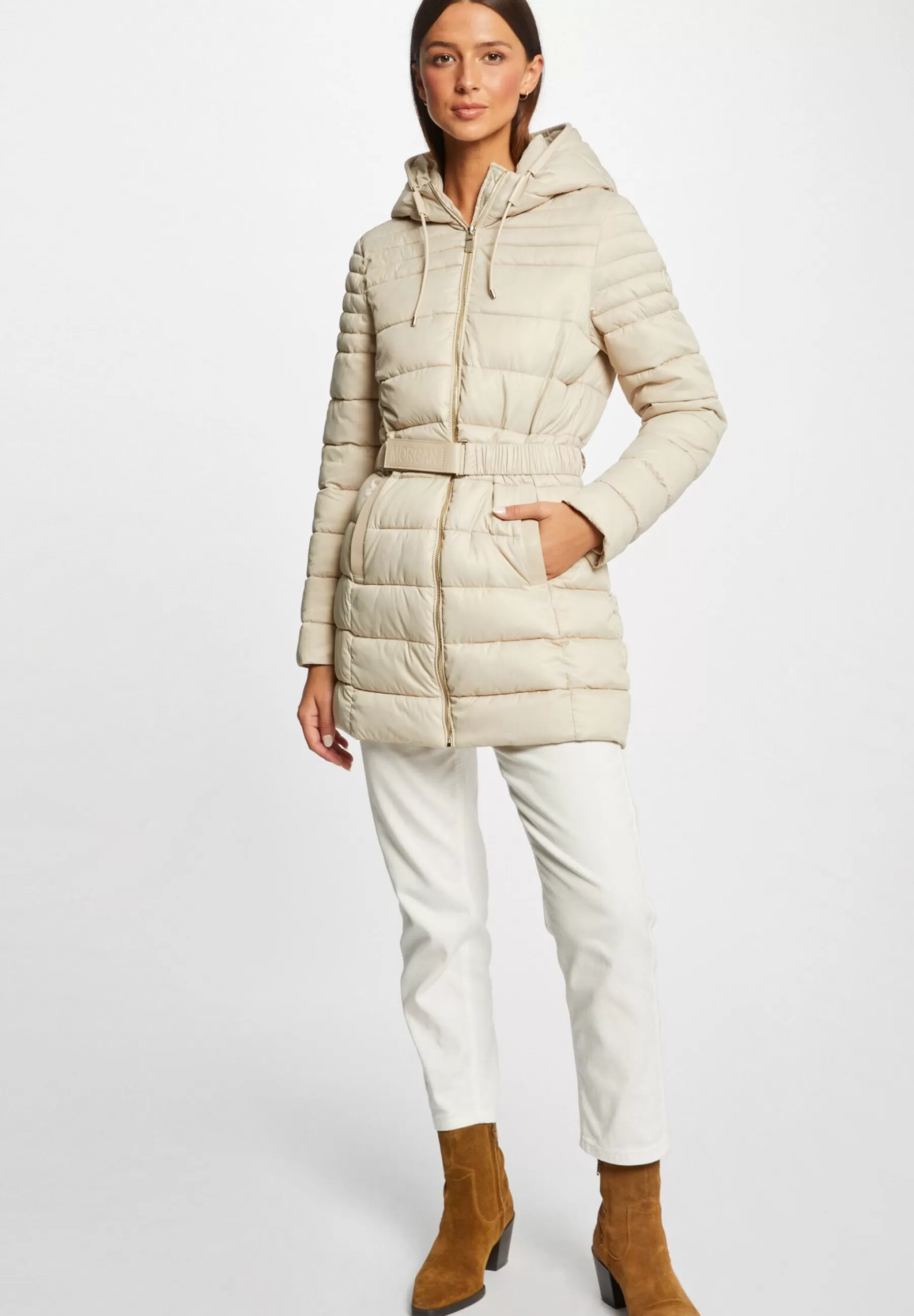 Femme Morgan Belted Waisted Padded With Hood - Manteau D'Hiver