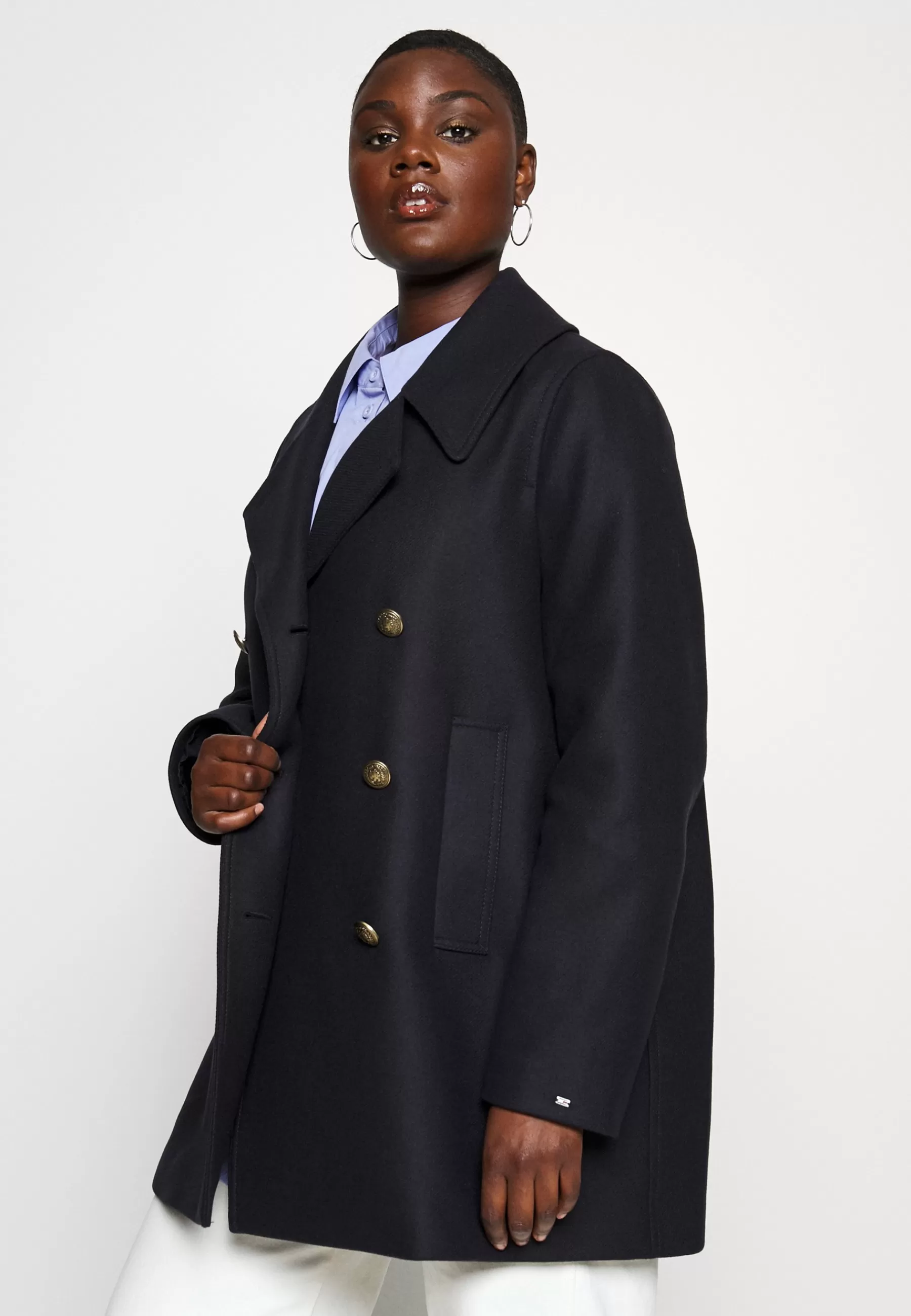 Blend Classic Peacoat Plus Size - Manteau Classique | Tommy Hilfiger Curve Discount