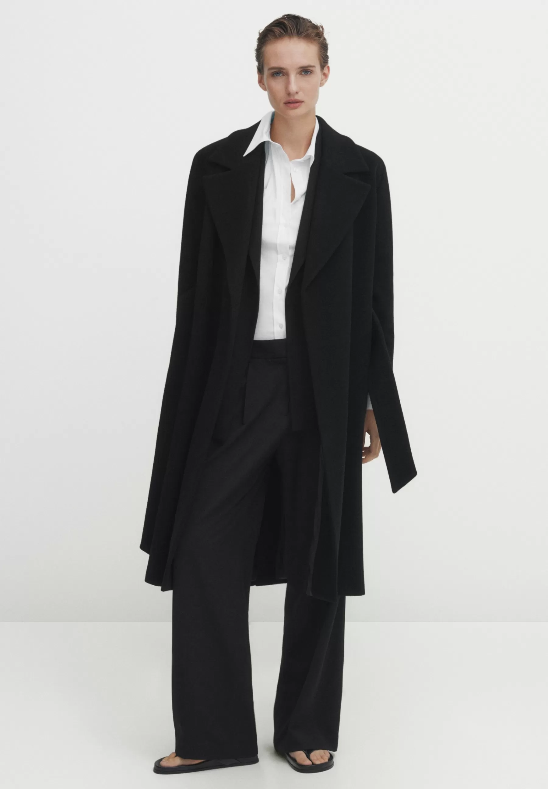 Femme Massimo Dutti Blend Robe With - Manteau Classique