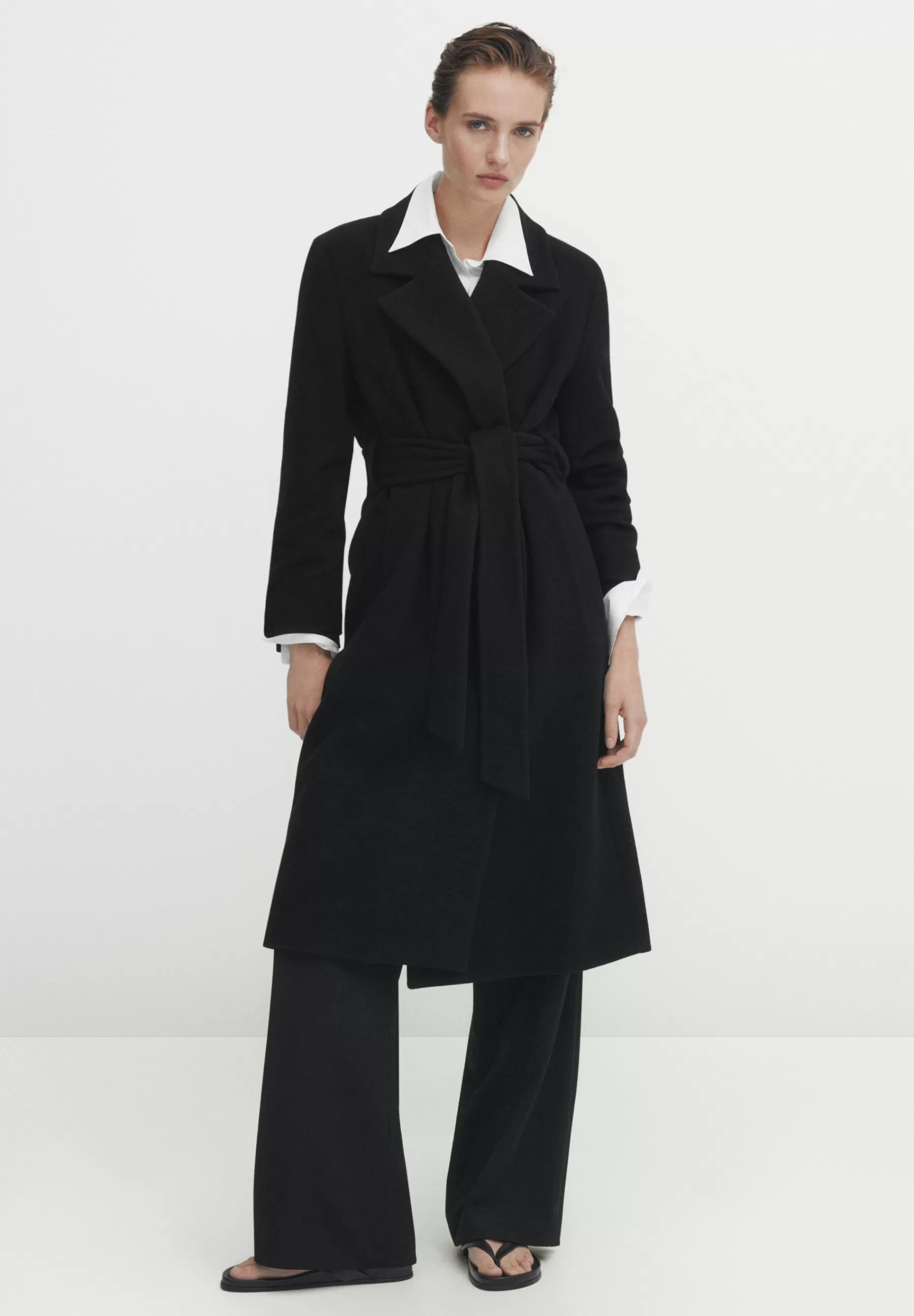 Femme Massimo Dutti Blend Robe With - Manteau Classique