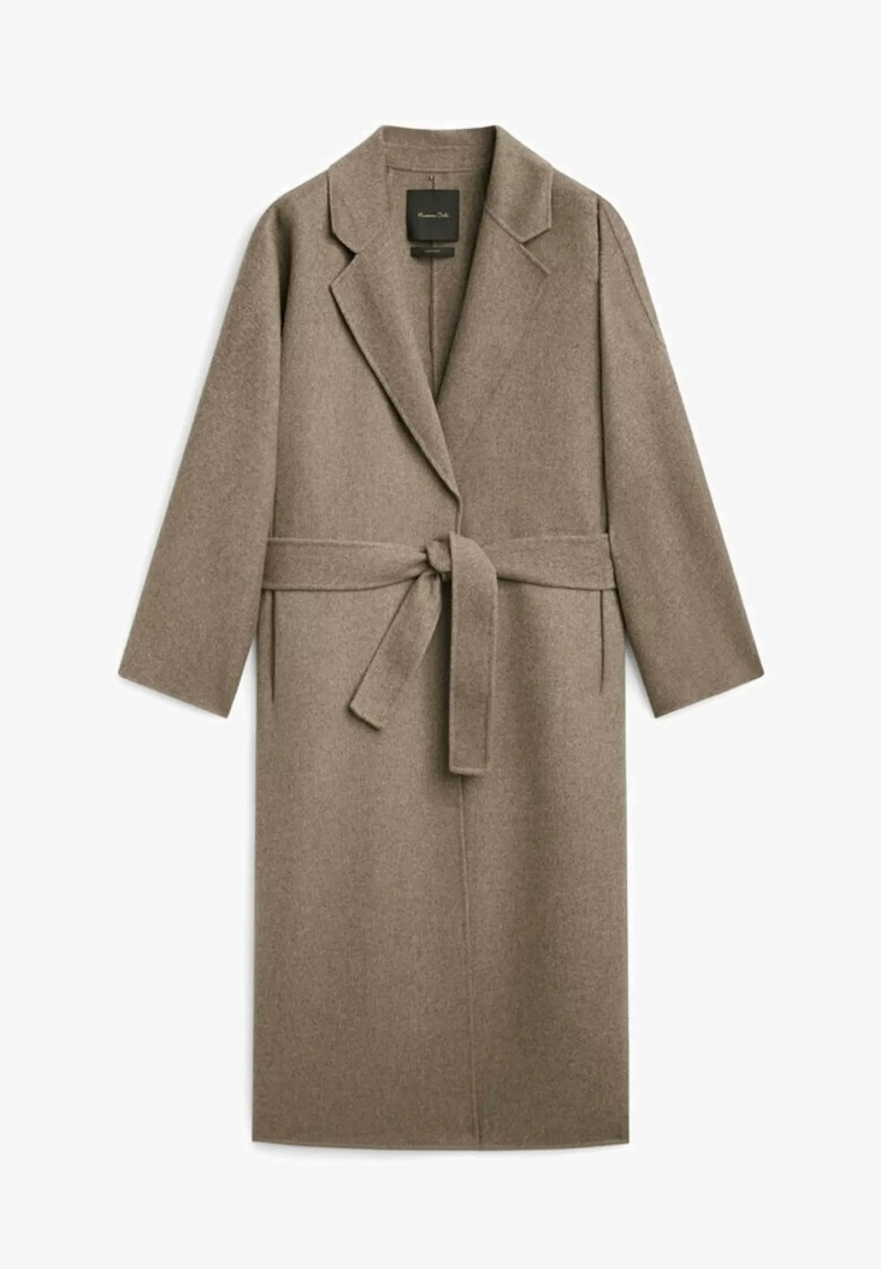 Femme Massimo Dutti Blend Robe With Hidden Belt - Manteau Classique