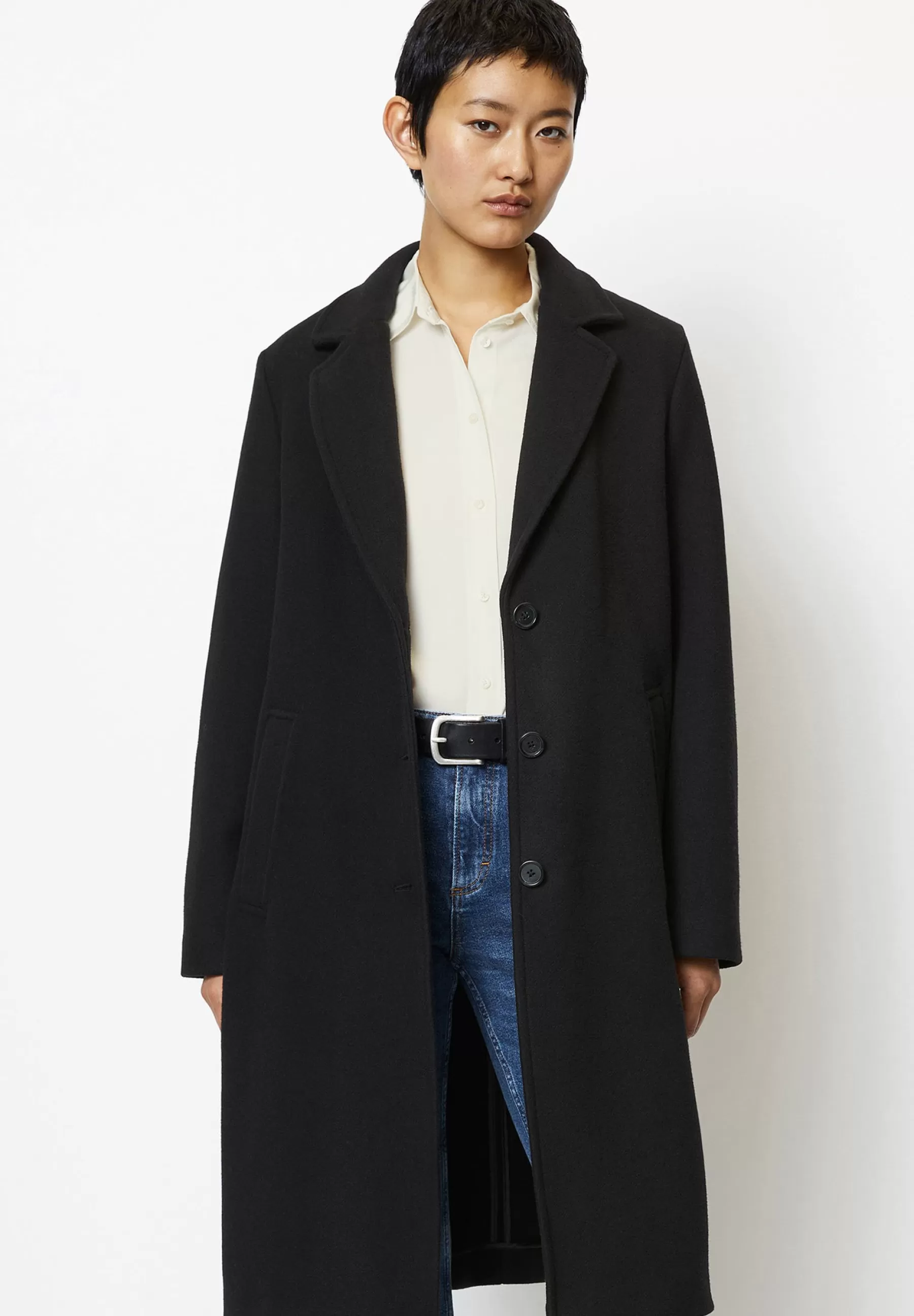 Blend Single Breasted Lapel Collar Lined Flap Poc - Manteau Classique | Marc O'Polo Shop