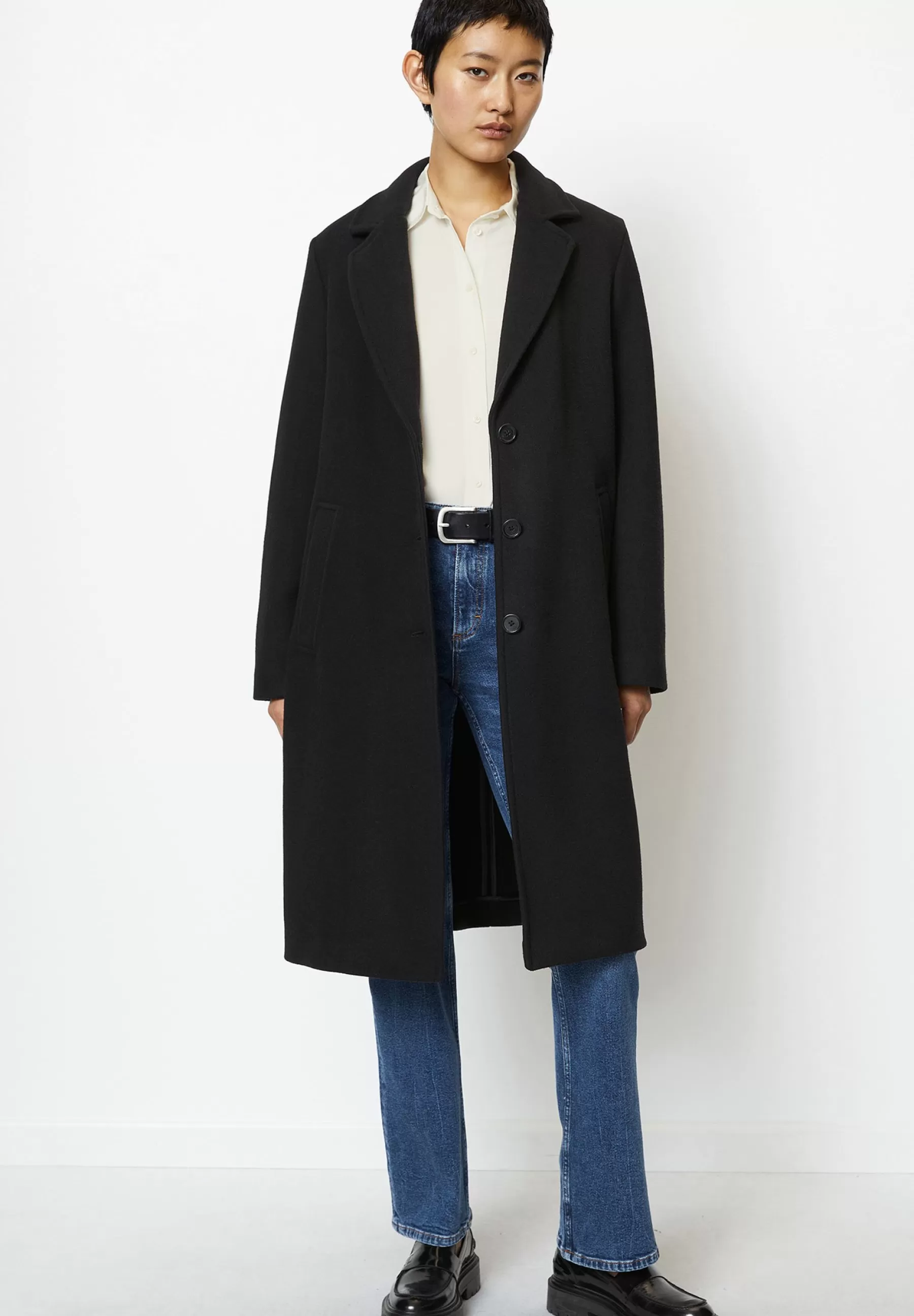 Blend Single Breasted Lapel Collar Lined Flap Poc - Manteau Classique | Marc O'Polo Shop