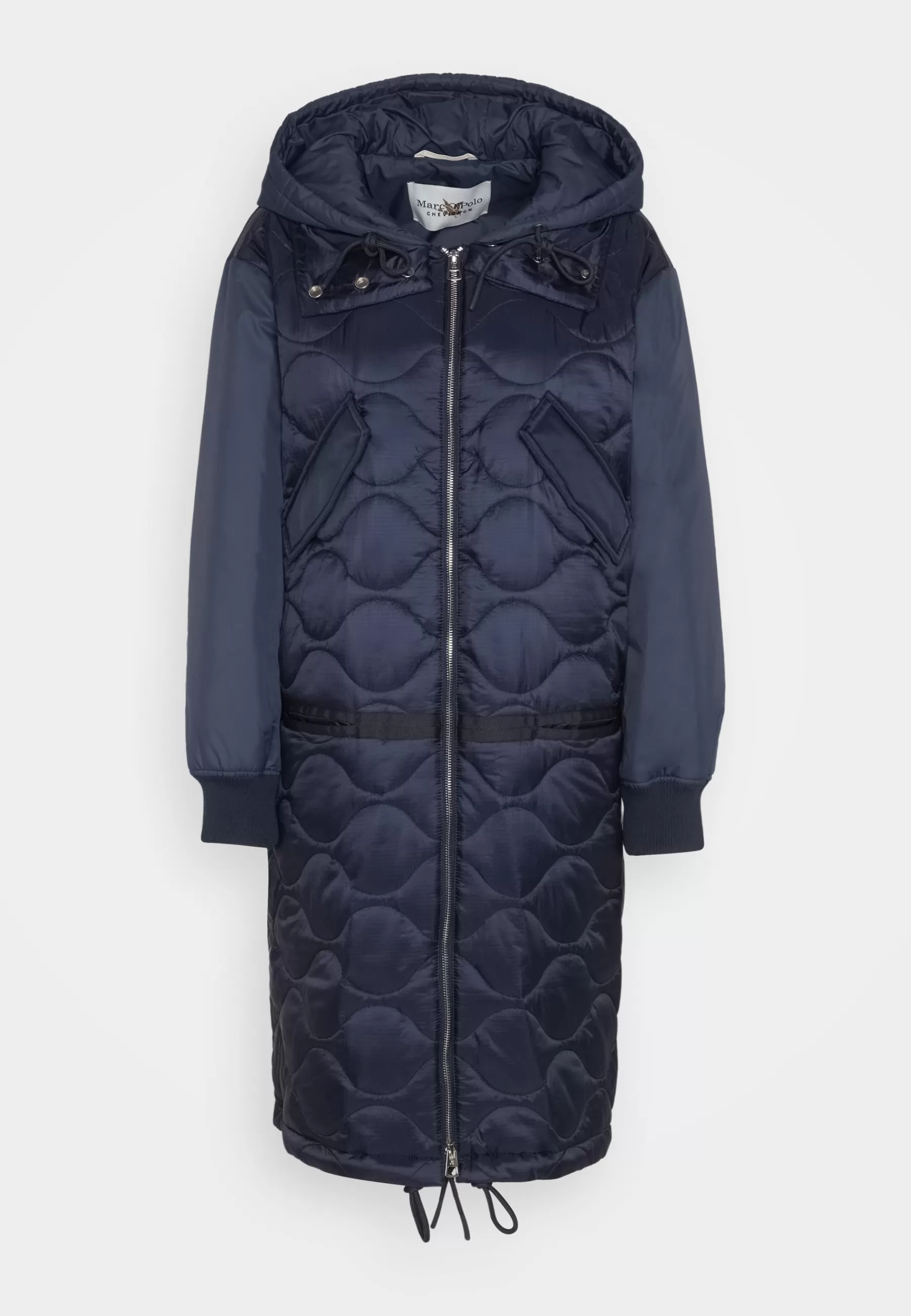 Femme Marc O'Polo Chevignon X Mop Quilted Middle Length Patched Details Fixed Hood - Manteau D'Hiver