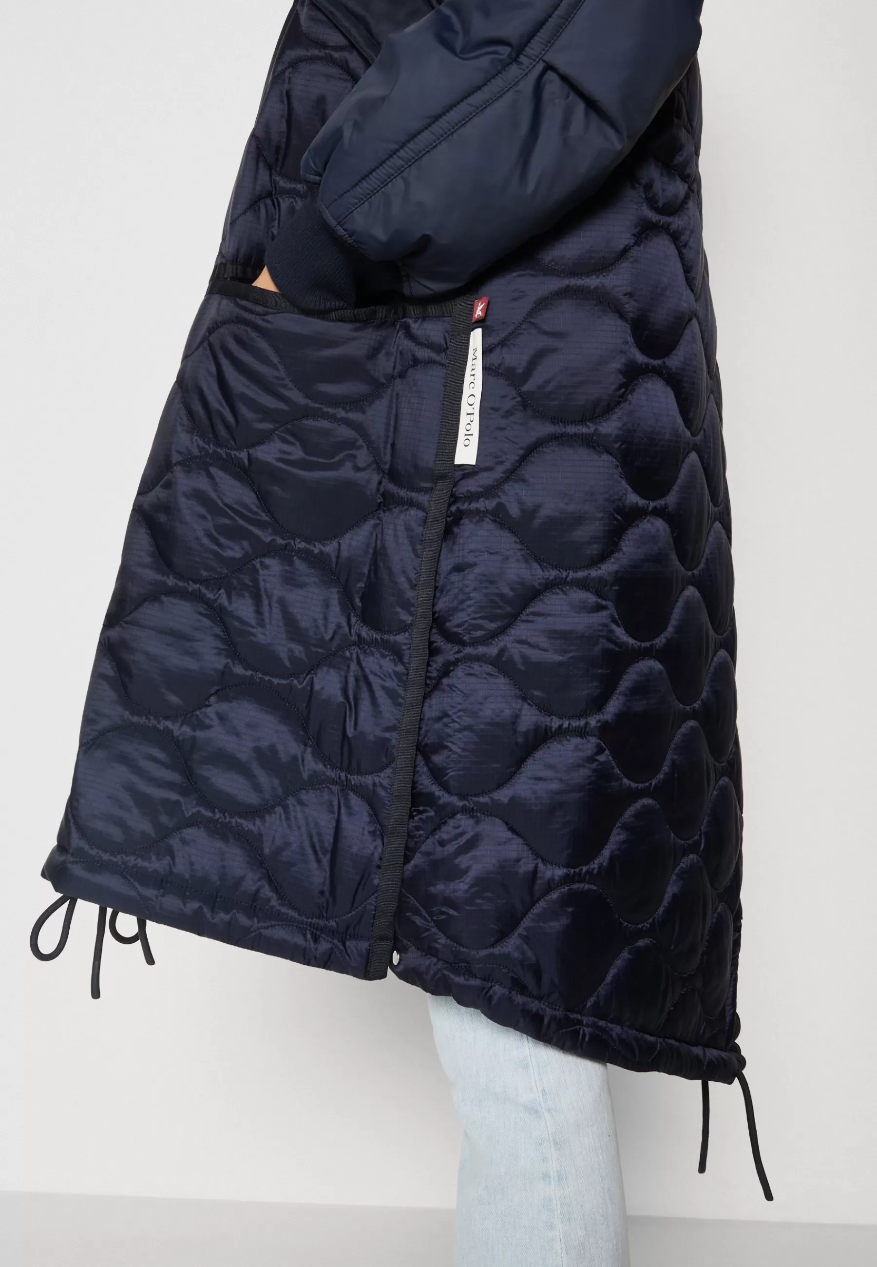 Femme Marc O'Polo Chevignon X Mop Quilted Middle Length Patched Details Fixed Hood - Manteau D'Hiver