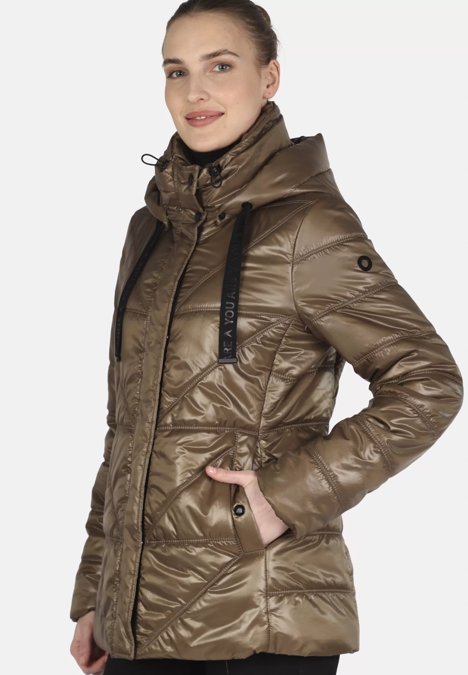 Femme FUCHS SCHMITT City Mit Abnehmbarer Kapuze Quersteppung Verdeckter Reissverschluss Thermo - Manteau D'Hiver