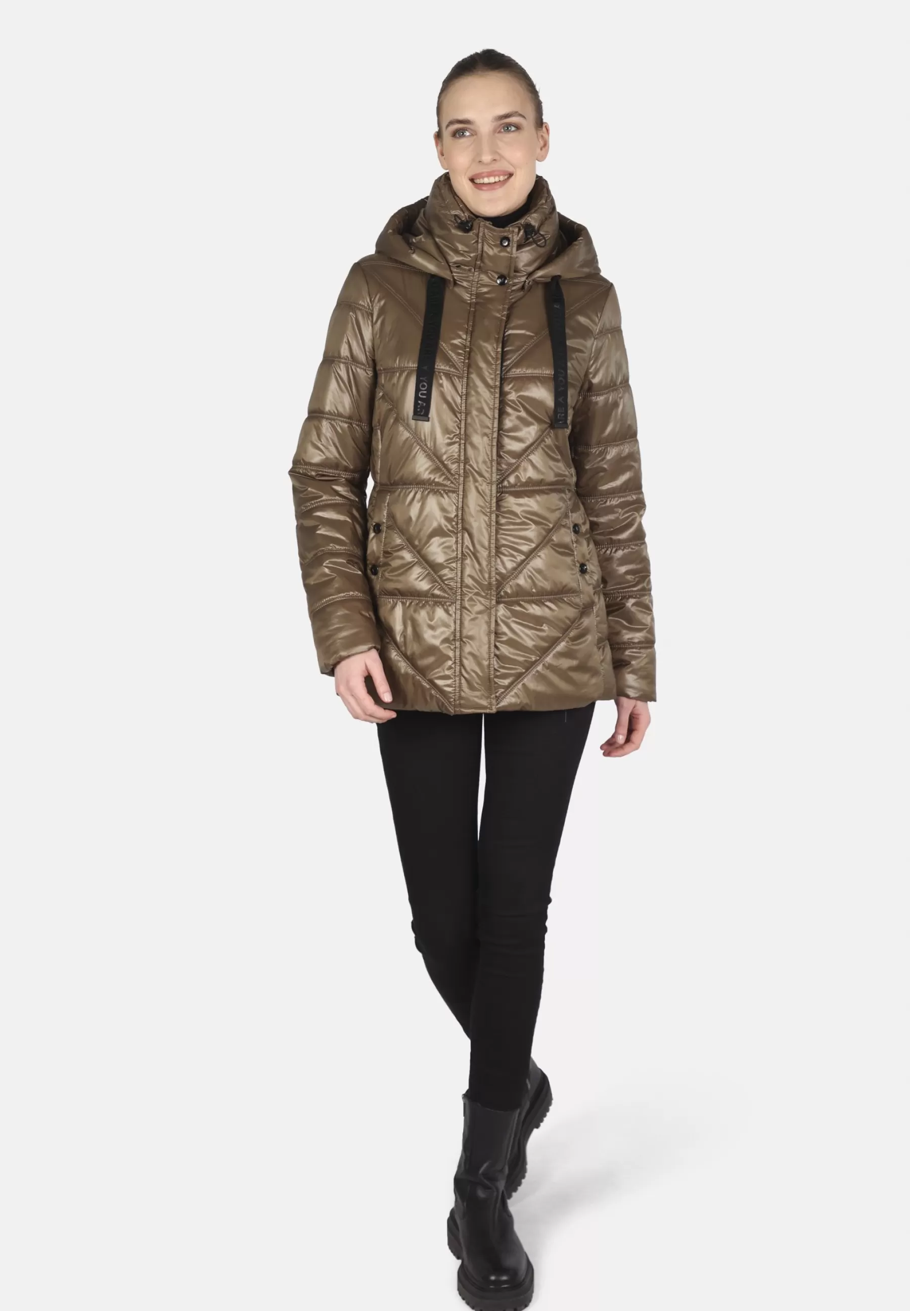 Femme FUCHS SCHMITT City Mit Abnehmbarer Kapuze Quersteppung Verdeckter Reissverschluss Thermo - Manteau D'Hiver