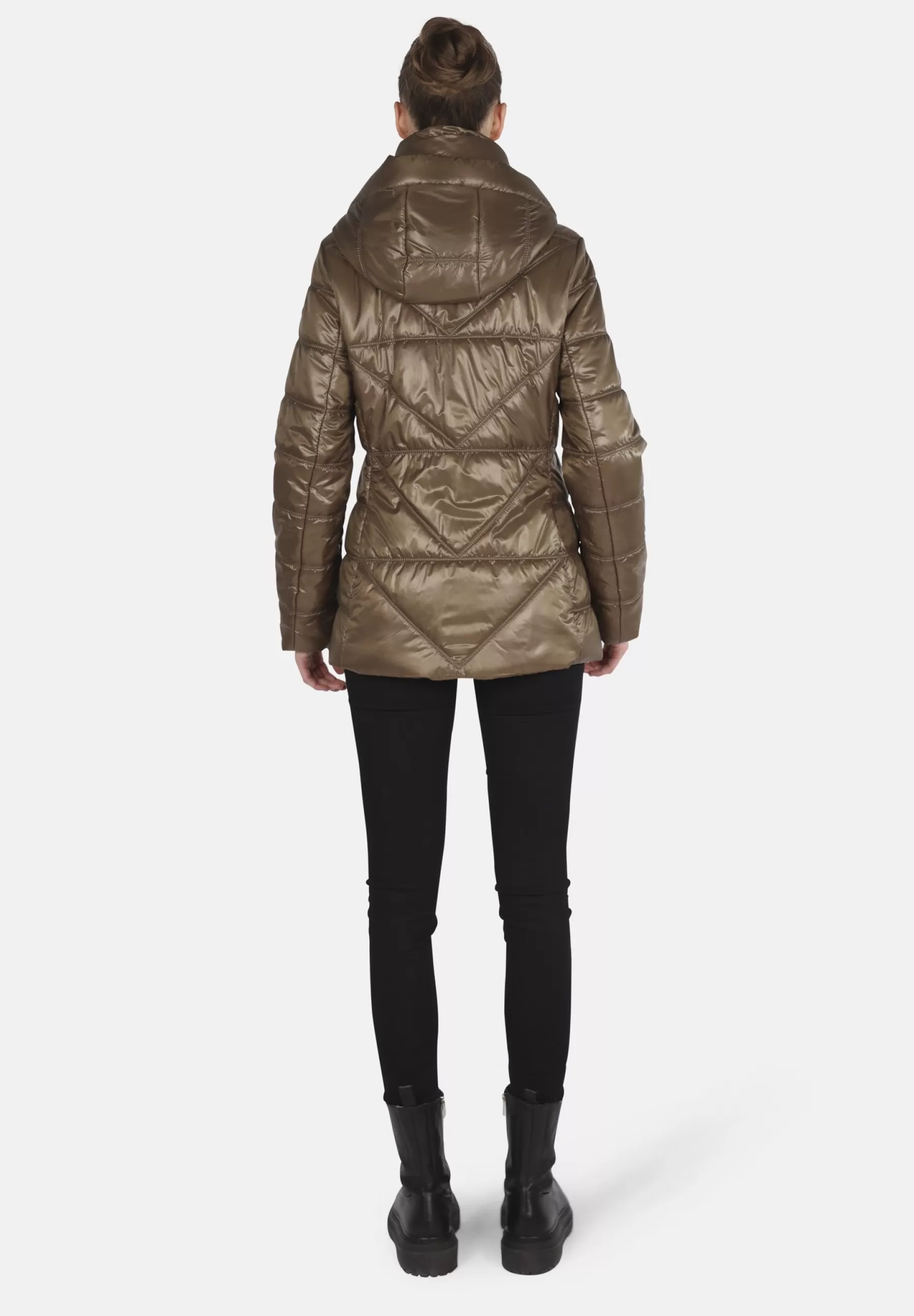 Femme FUCHS SCHMITT City Mit Abnehmbarer Kapuze Quersteppung Verdeckter Reissverschluss Thermo - Manteau D'Hiver