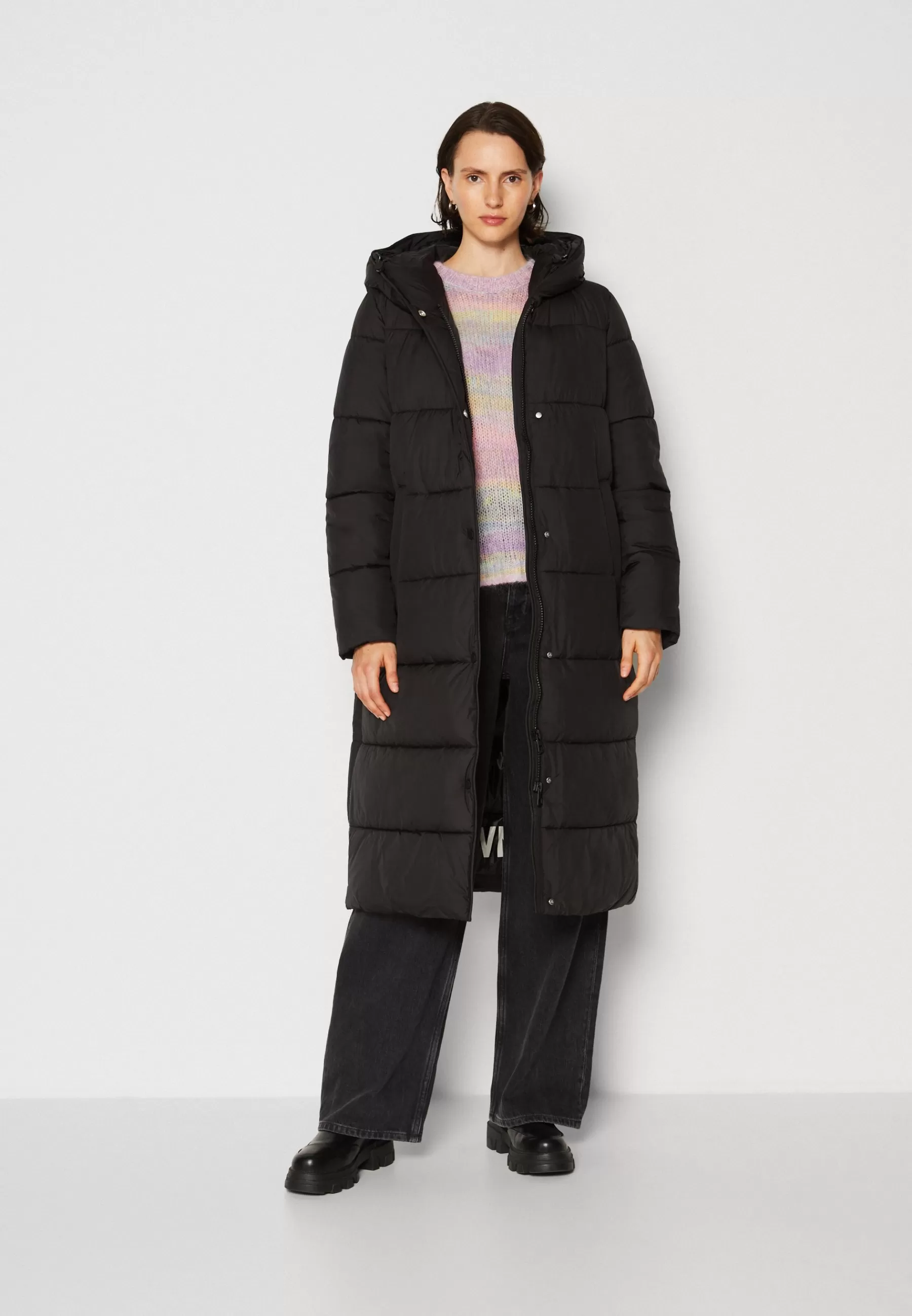 Femme Marc O'Polo Coat Side Slits With Hood Zipper And Pressbuttons - Manteau D'Hiver