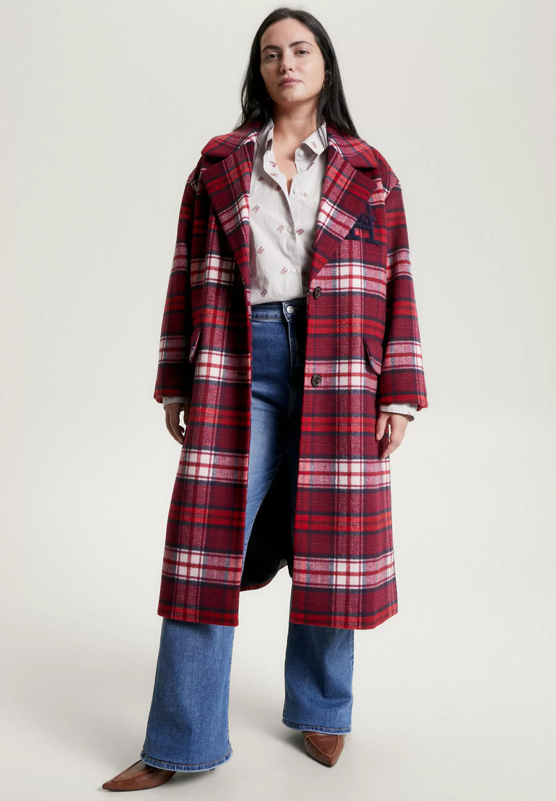 Femme Tommy Hilfiger Curve Curve Tartan Monogram - Manteau Classique