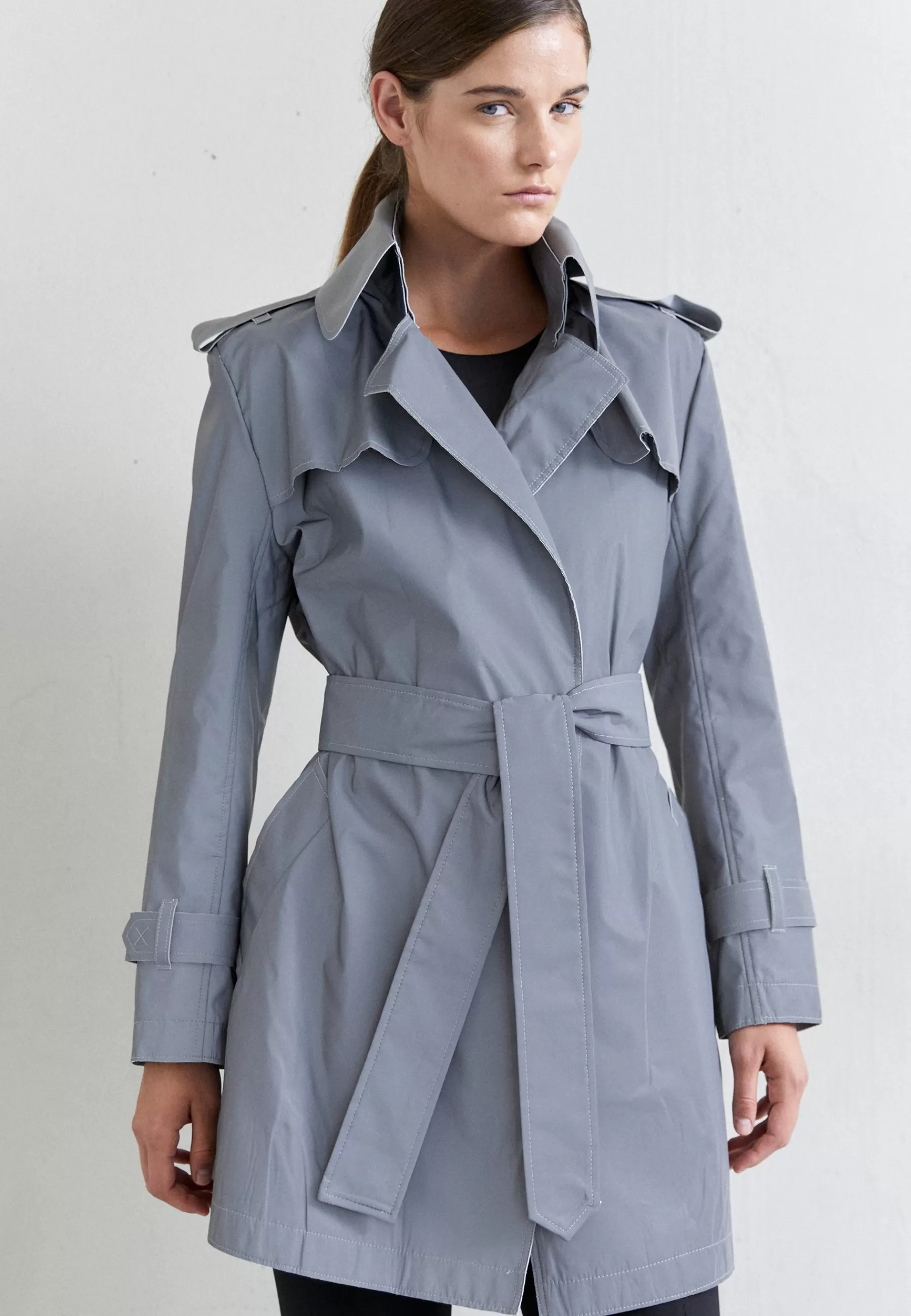 Double Breasted Mini - Trench | Norma Kamali Fashion