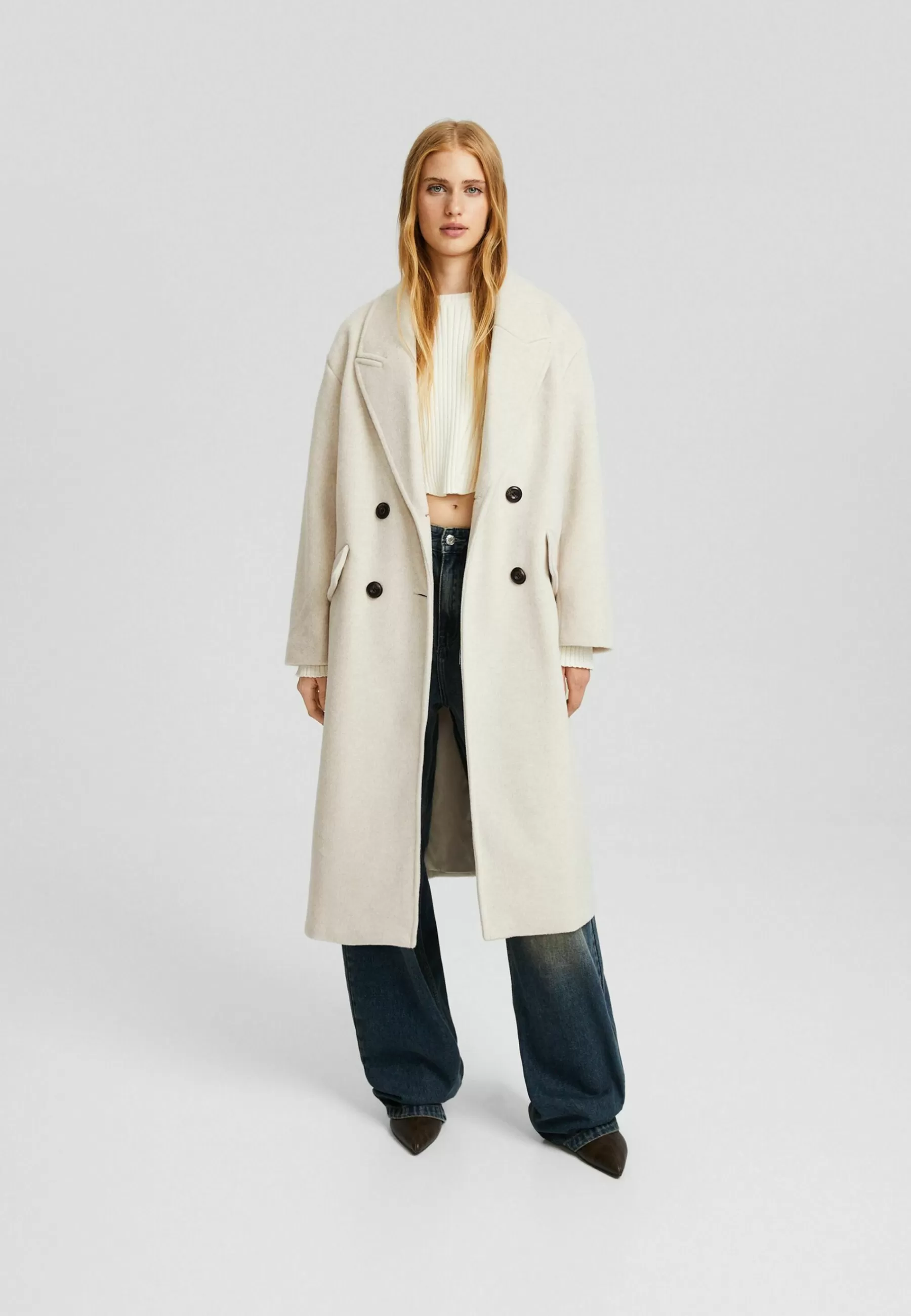 Drop-Shoulder -Long - Manteau Court | Bershka Best