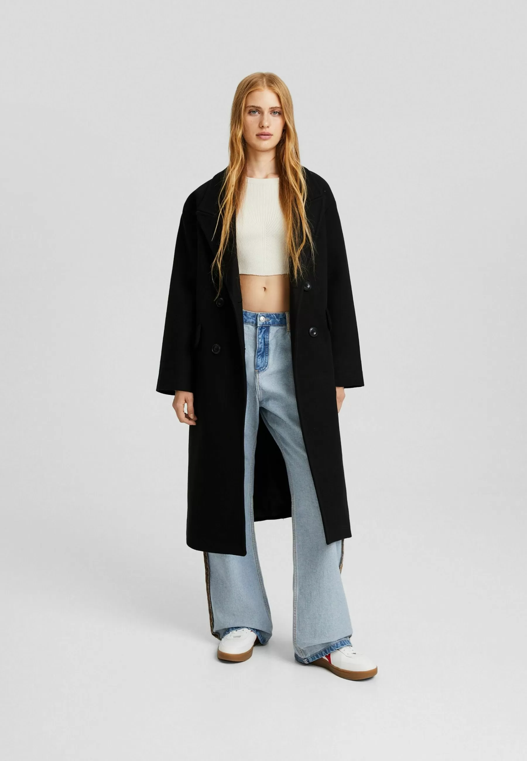 Drop-Shoulder -Long - Manteau Court | Bershka Shop