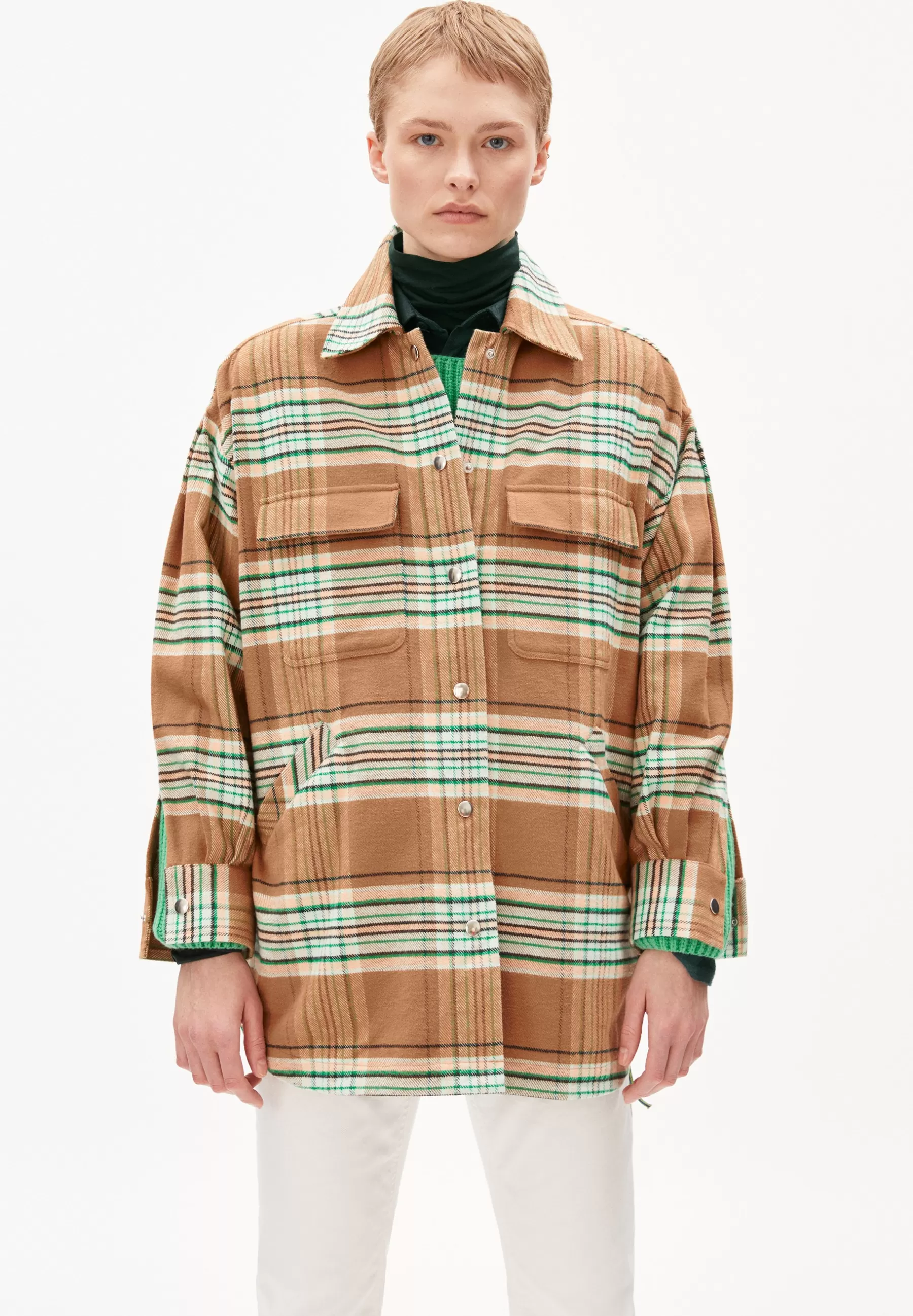 Faadey Check - Manteau Court | ARMEDANGELS Clearance