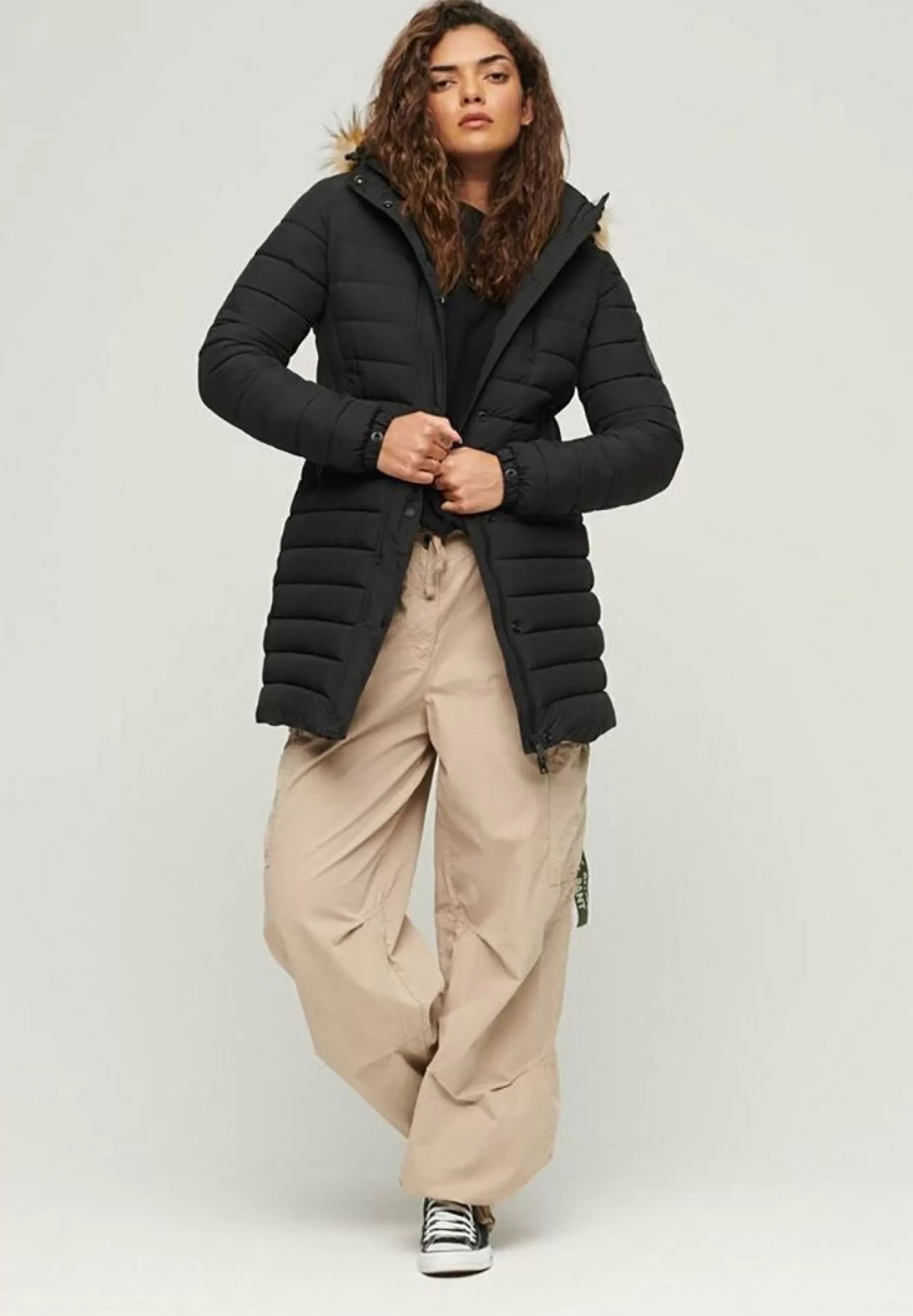 Femme Superdry Fuji Hooded Mid Length Puffer - Manteau D'Hiver