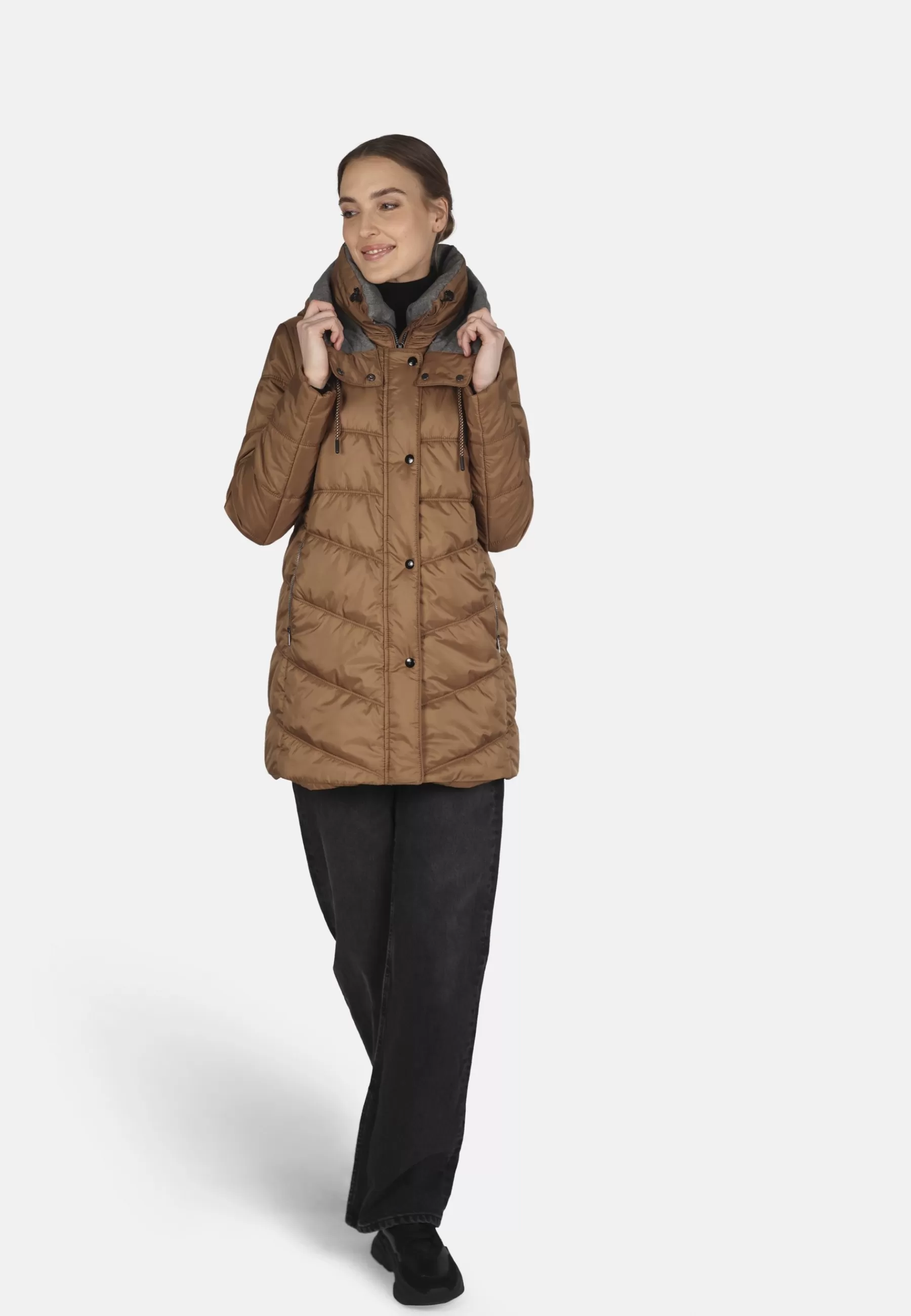 Femme FUCHS SCHMITT Gesteppte City Mit Abnehmbarer Kapuze Verdeckter Reissverschluss Weather Protection - Manteau D'Hiver