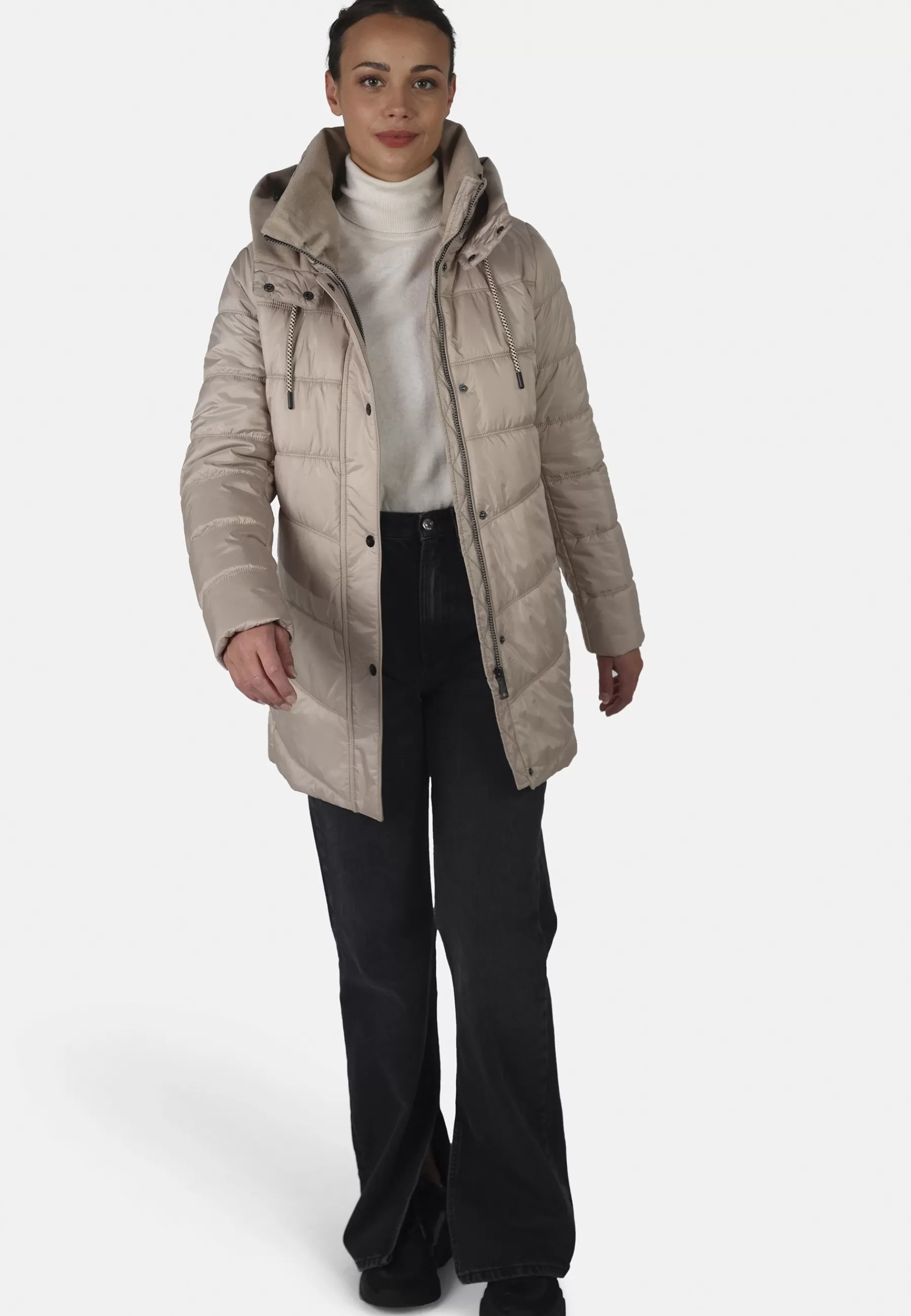 Femme FUCHS SCHMITT Gesteppte City Mit Abnehmbarer Kapuze Verdeckter Reissverschluss Weather Protection - Manteau D'Hiver