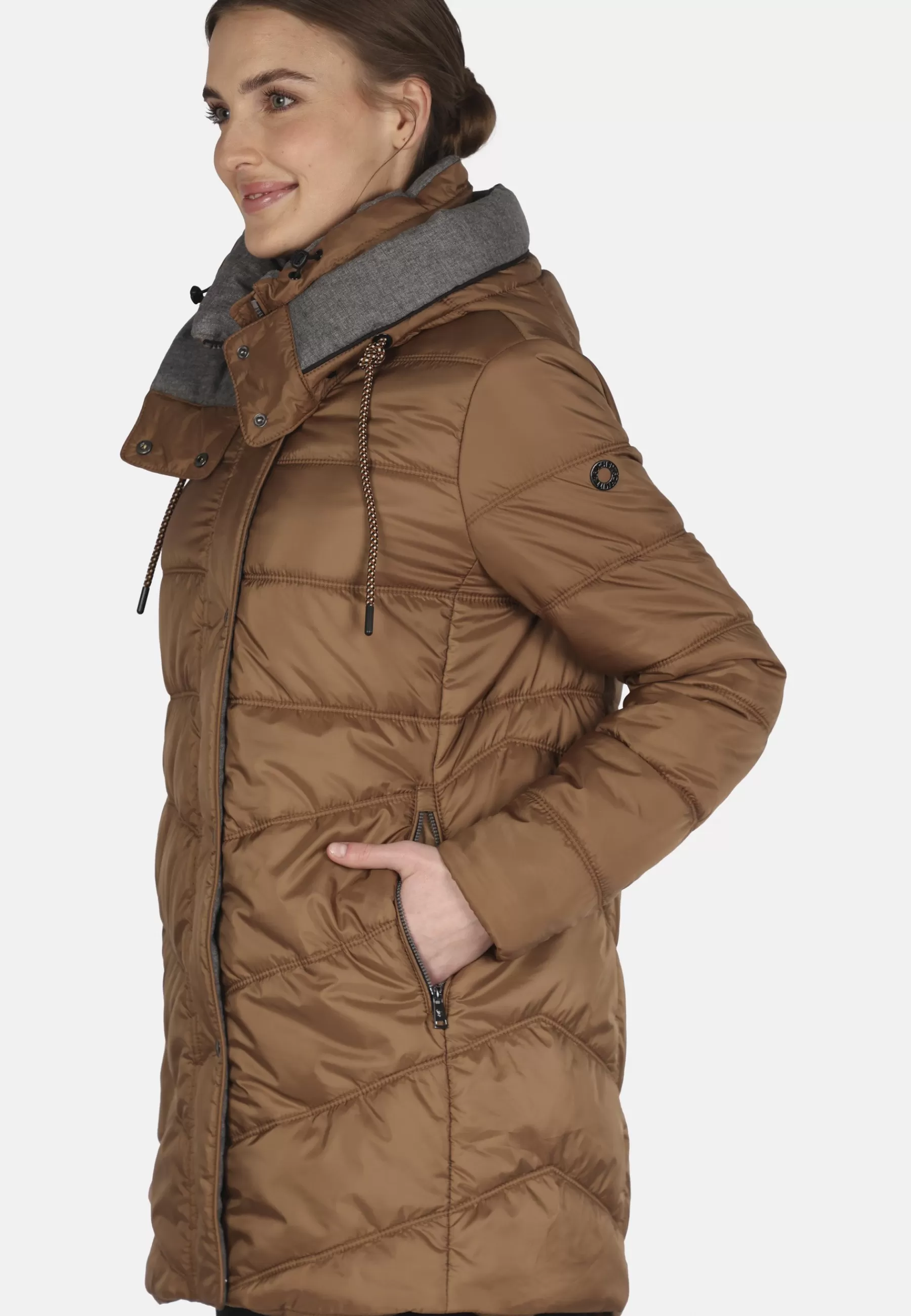 Femme FUCHS SCHMITT Gesteppte City Mit Abnehmbarer Kapuze Verdeckter Reissverschluss Weather Protection - Manteau D'Hiver