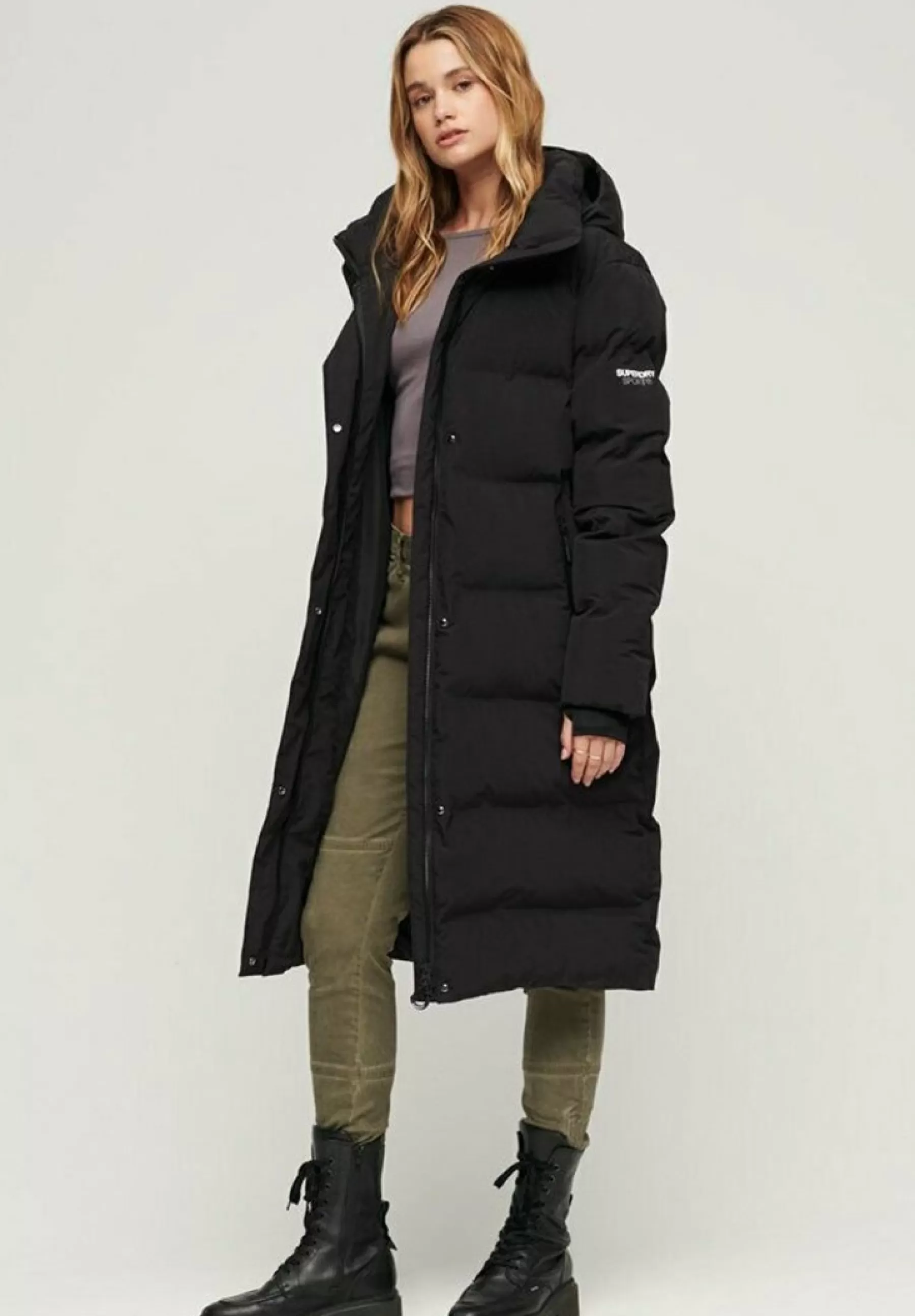 Femme Superdry Hooded Longline Puffer - Manteau D'Hiver