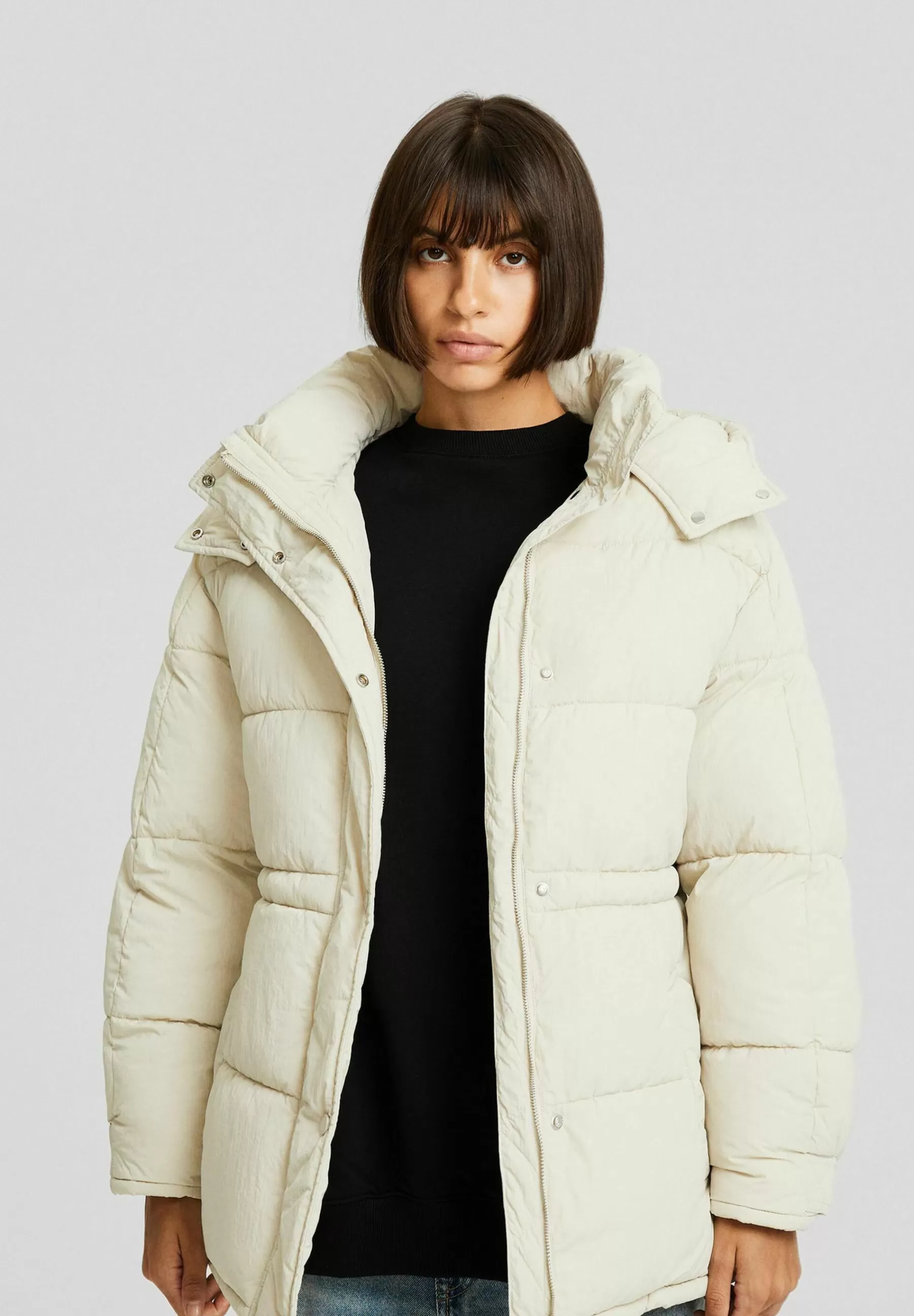 Femme Bershka Hooded-Puffer - Manteau D'Hiver