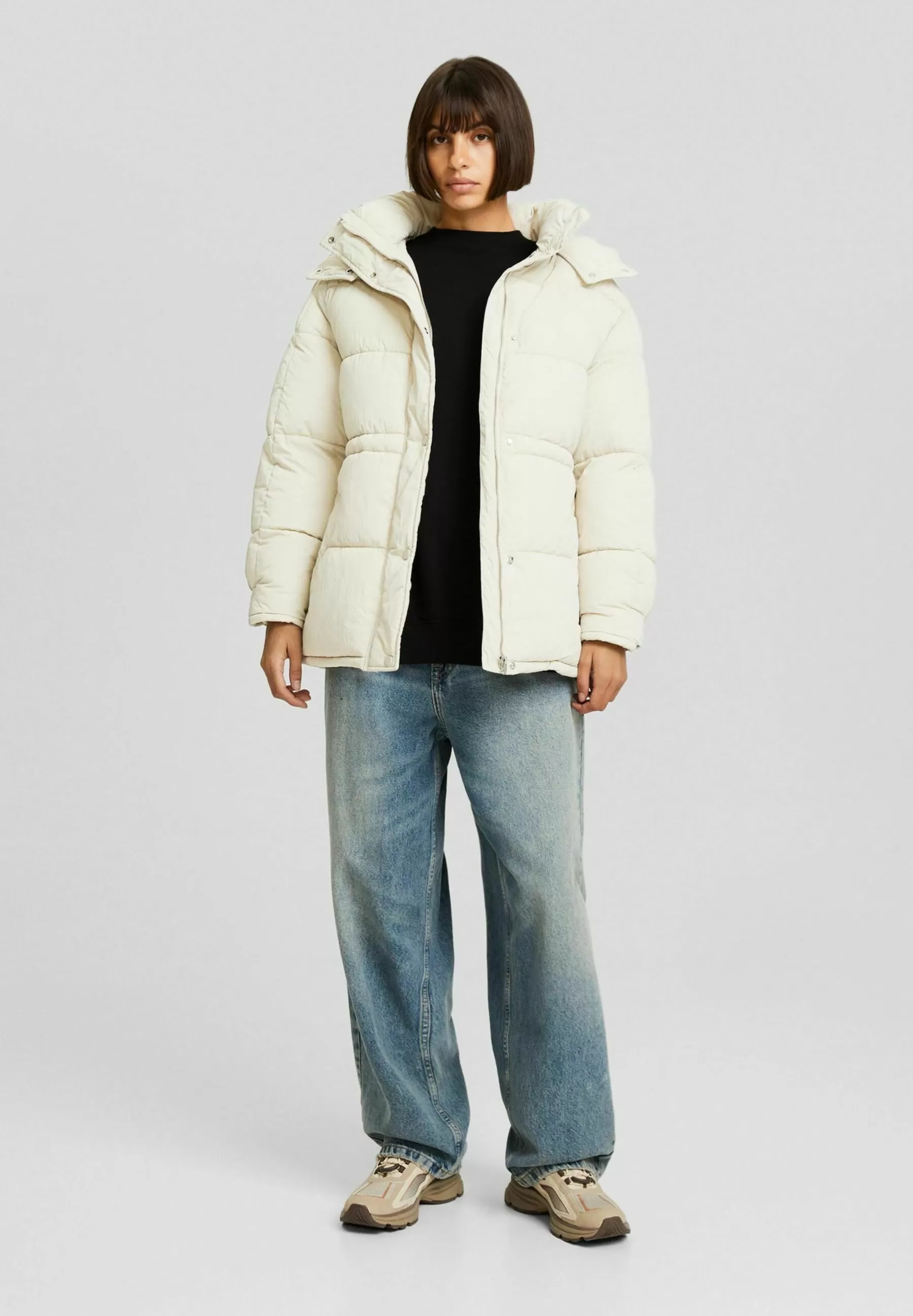 Femme Bershka Hooded-Puffer - Manteau D'Hiver