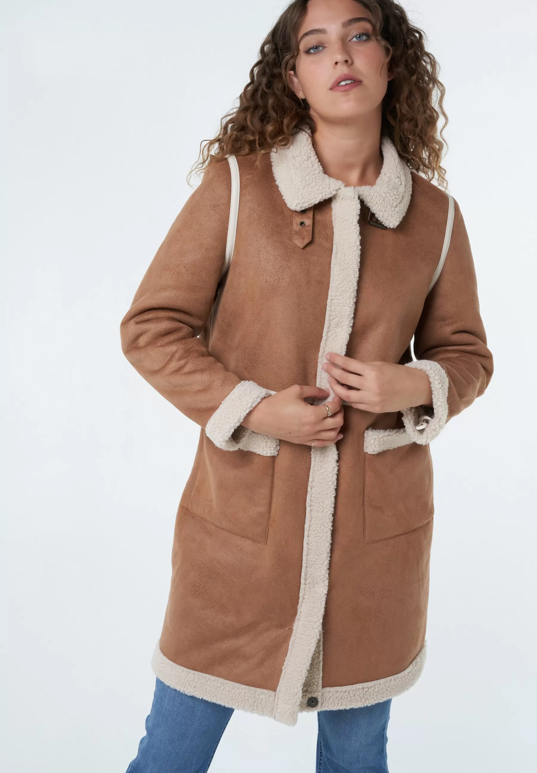 Femme MS Mode Jas Lammy - Manteau D'Hiver