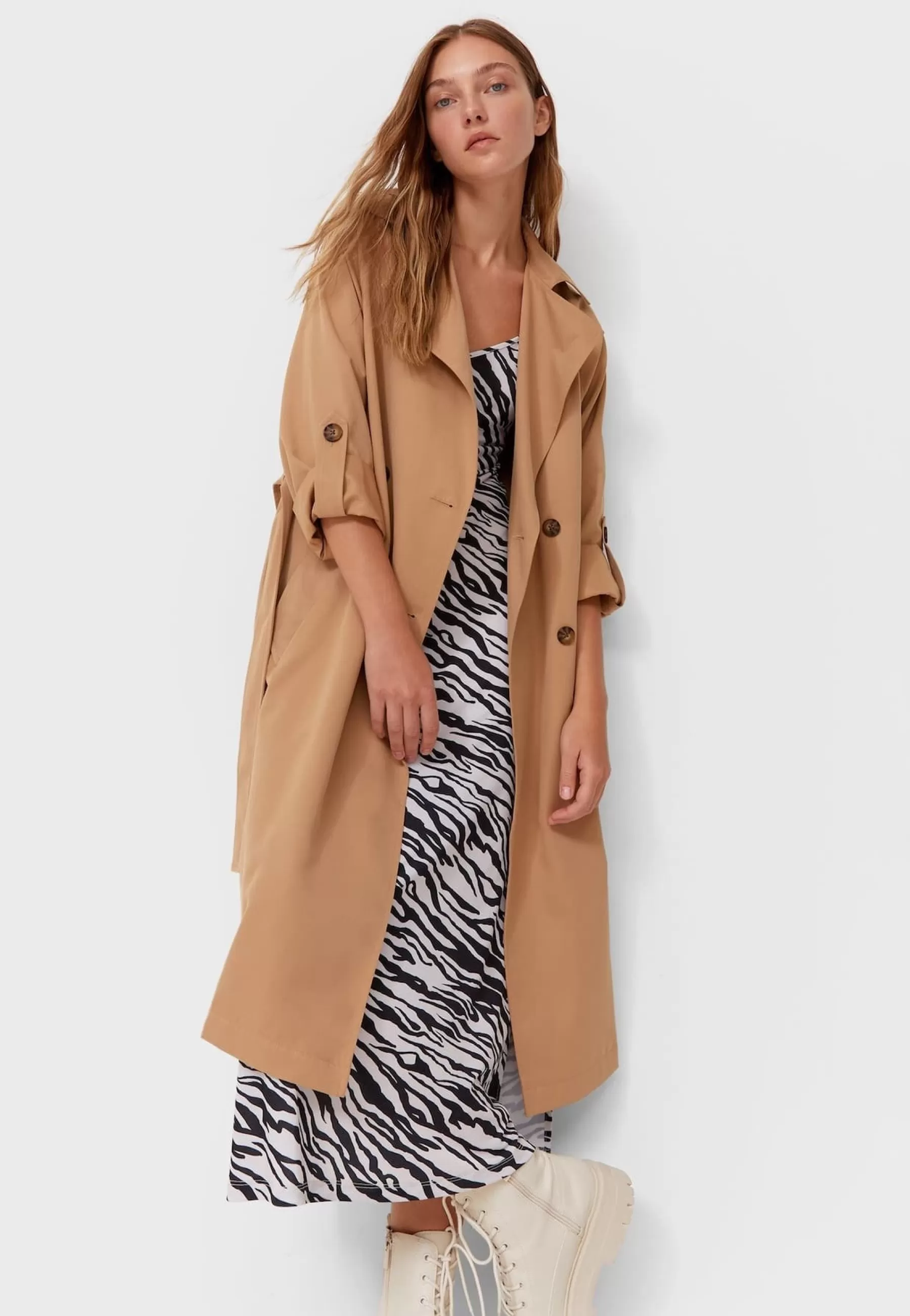 Langer Fliessender - Trench | Stradivarius Flash Sale