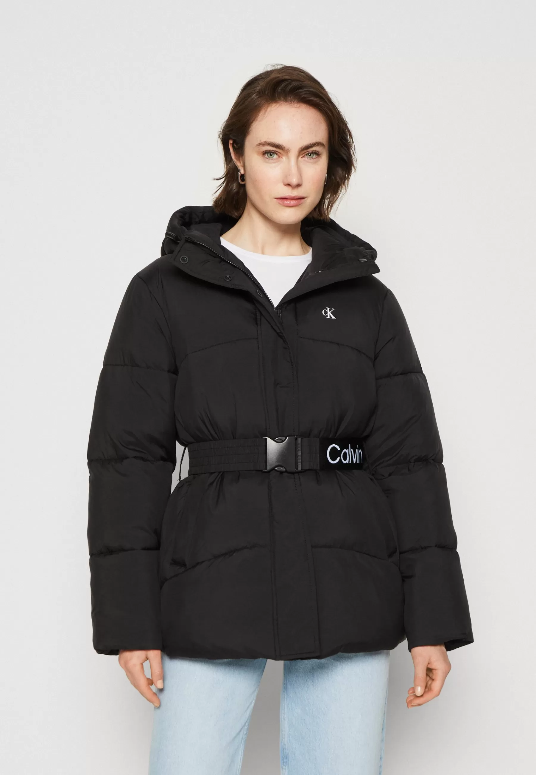 Femme Calvin Klein Jeans Logo Belt Short Puffer - Manteau D'Hiver