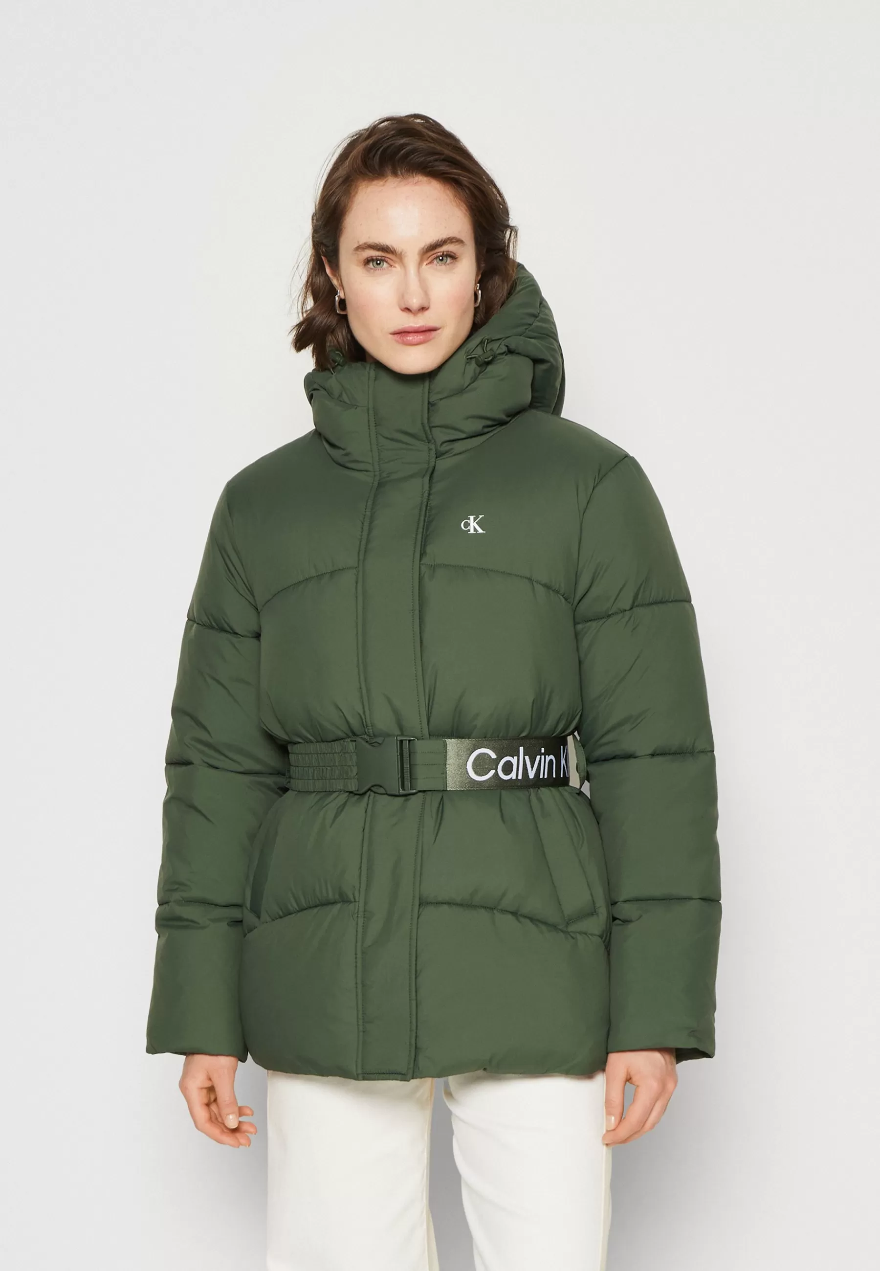 Femme Calvin Klein Jeans Logo Belt Short Puffer - Manteau D'Hiver