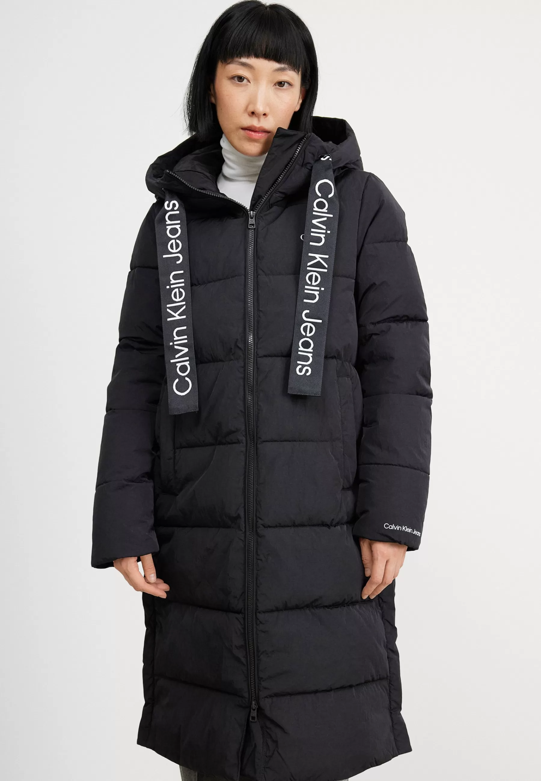 Femme Calvin Klein Jeans Logo Long Puffer - Manteau D'Hiver