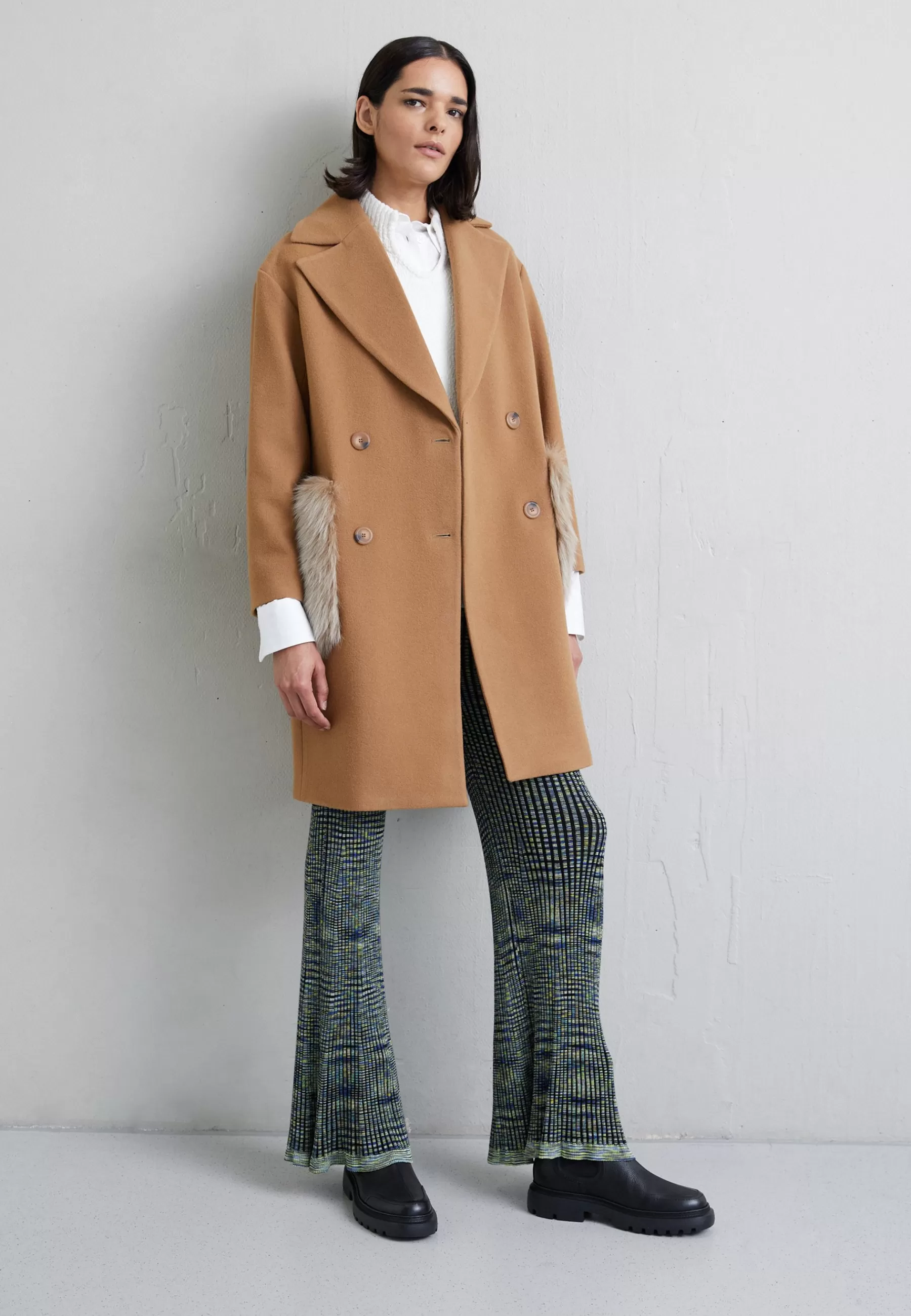 Femme STUDIO ID Madison Coat With Shearling Pockets - Manteau Classique