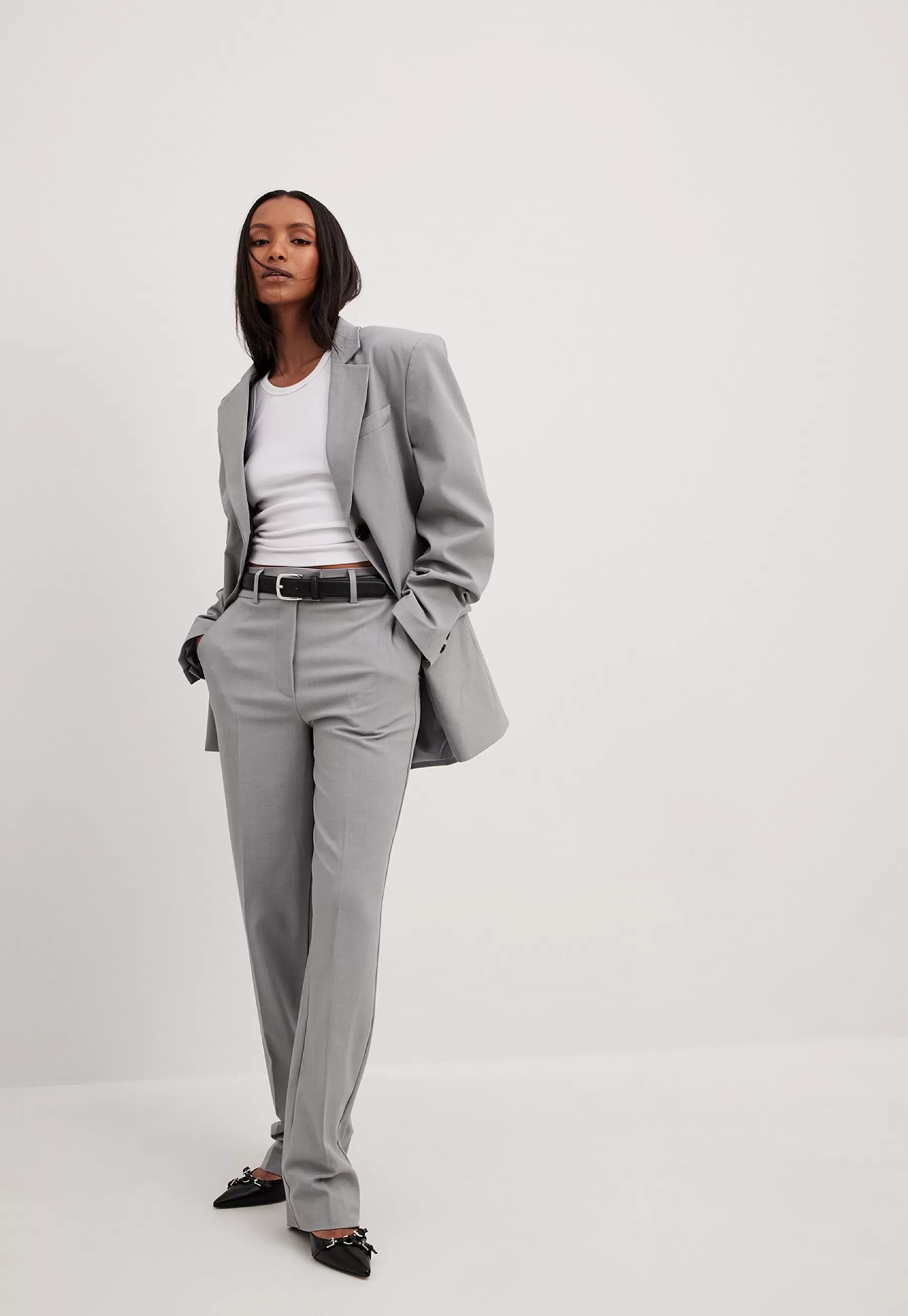 Melange In Oversize Mit Drei Knopfen - Manteau Court | NA-KD Best Sale