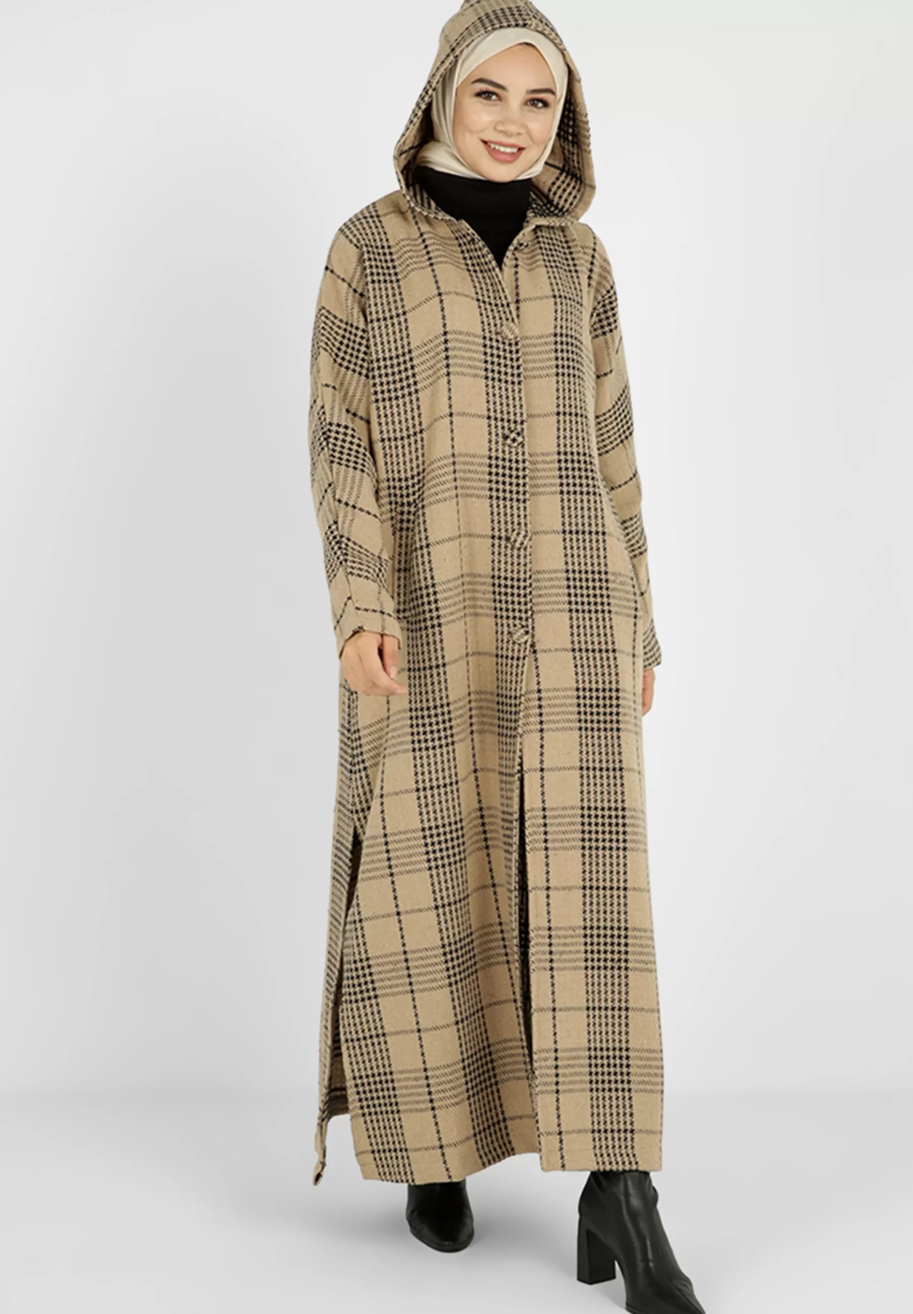 Femme Modanisa Mink - Plaid - Tavin - Manteau Classique