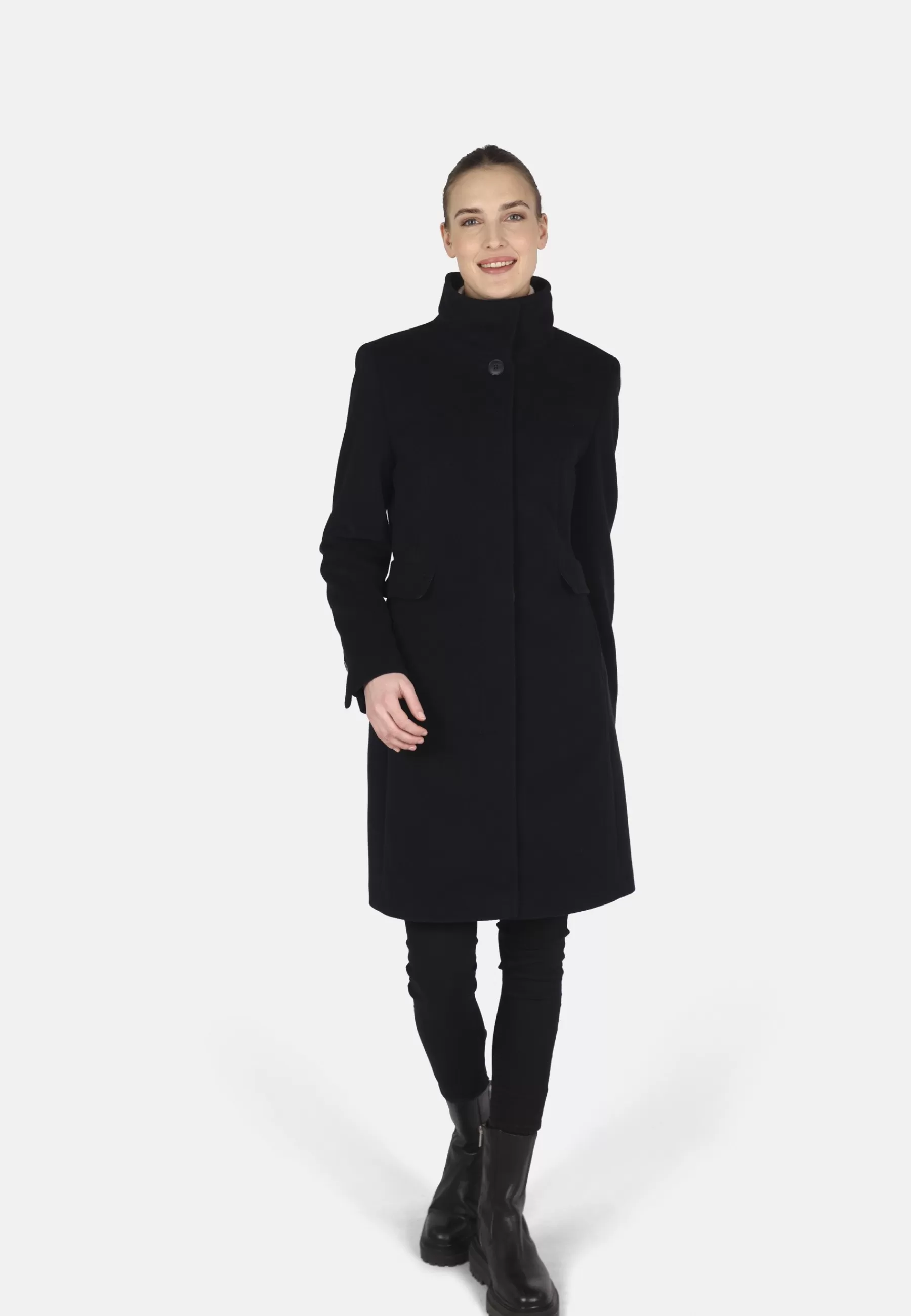 Femme FUCHS SCHMITT Mit Verdeckter Knopfleiste Stehkragen Pattentas - Manteau Classique