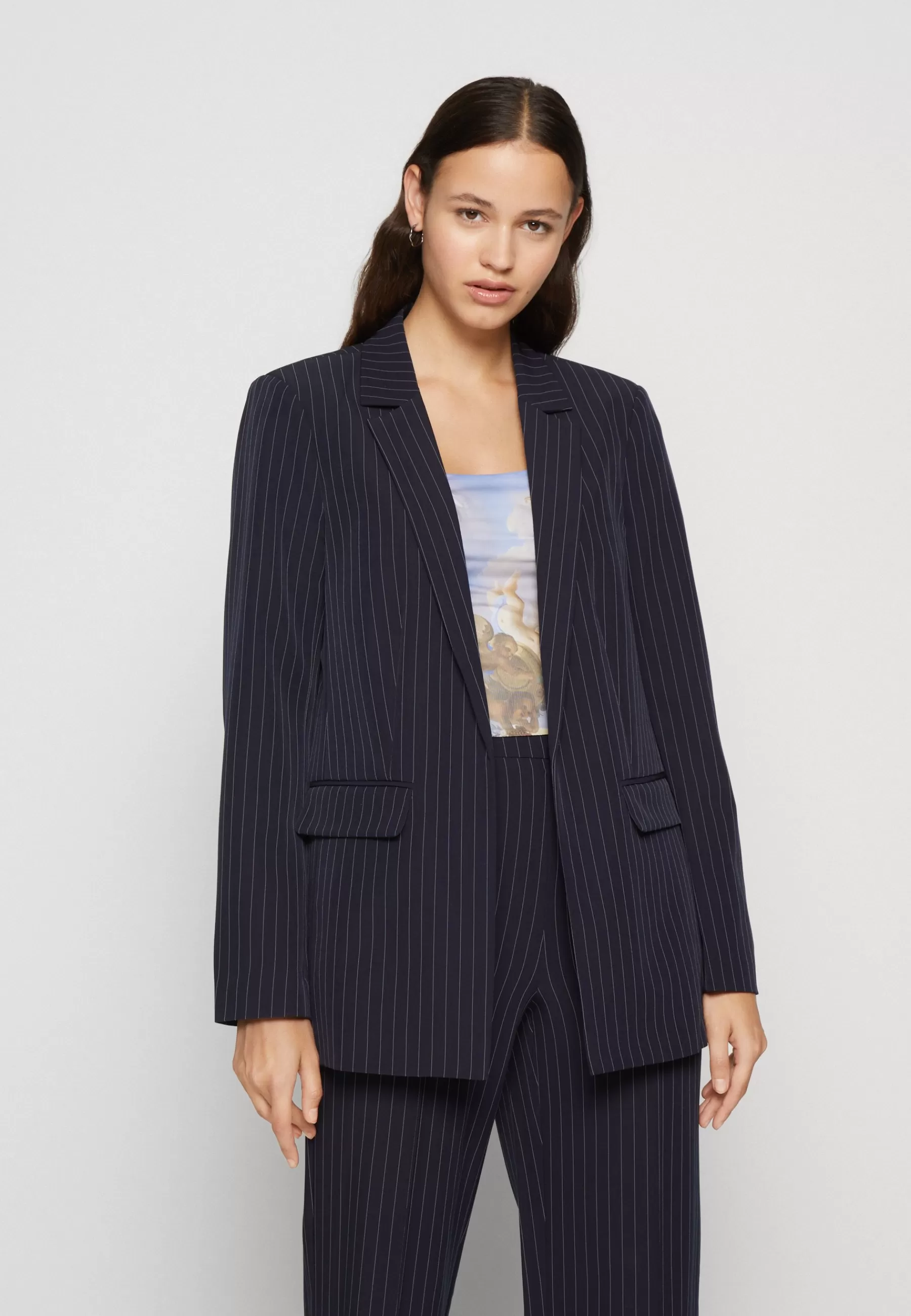 Pcbossy Loose Striped Blazer - Manteau Court | Pieces Clearance