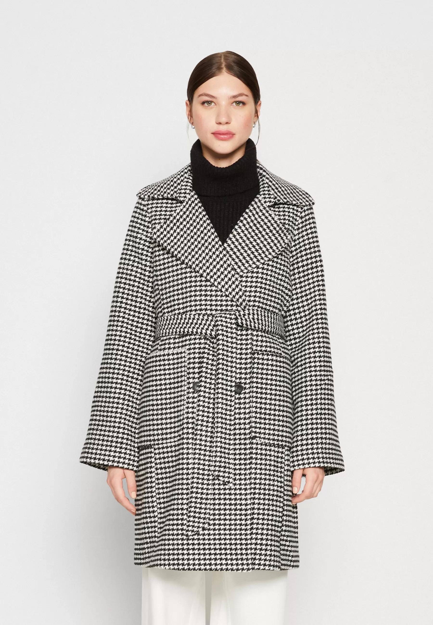 Pcjoannes Checked Coat Belt - Manteau Classique | Pieces Shop