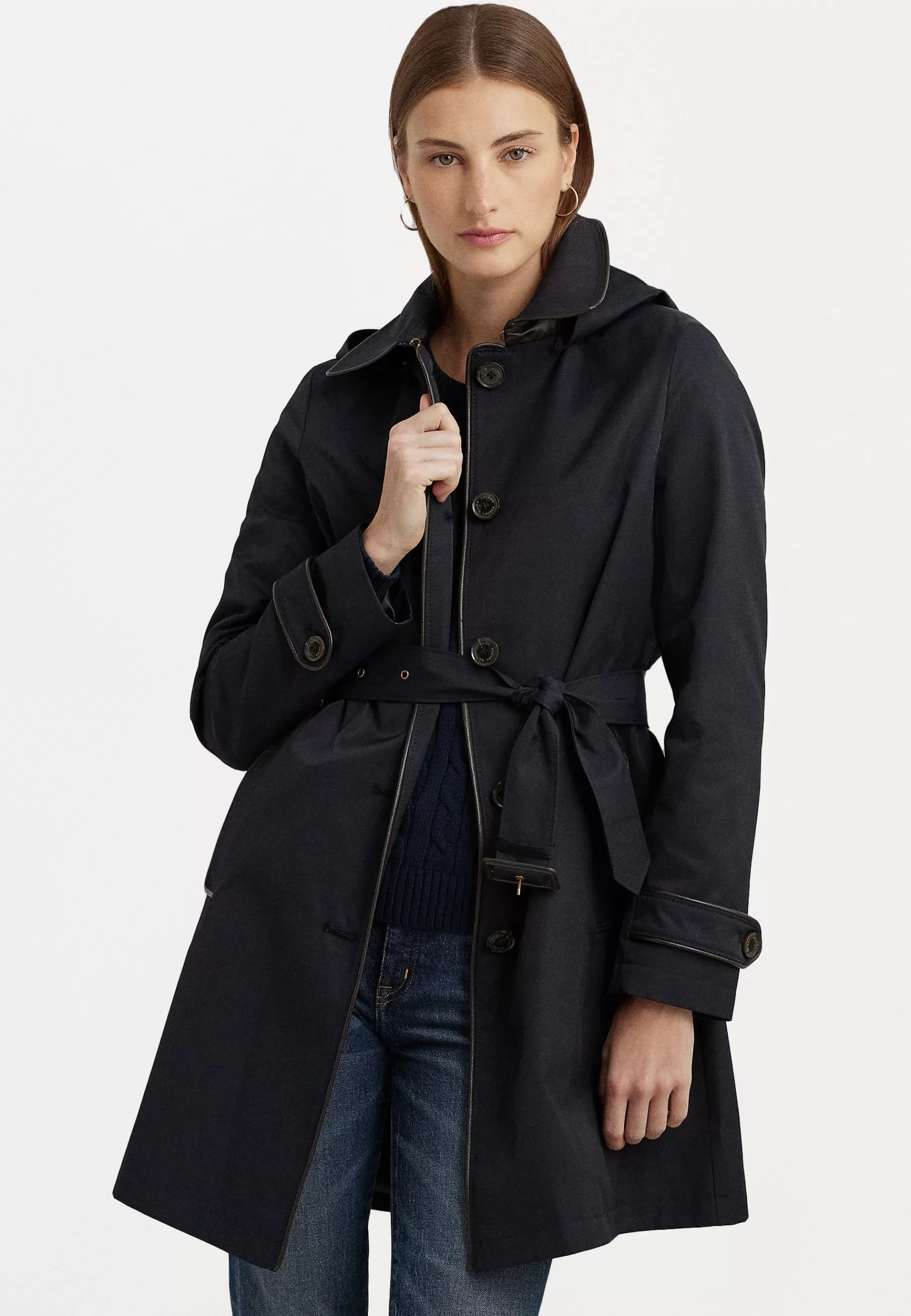 Piping Lined Coat - Trench | Lauren Ralph Lauren Flash Sale