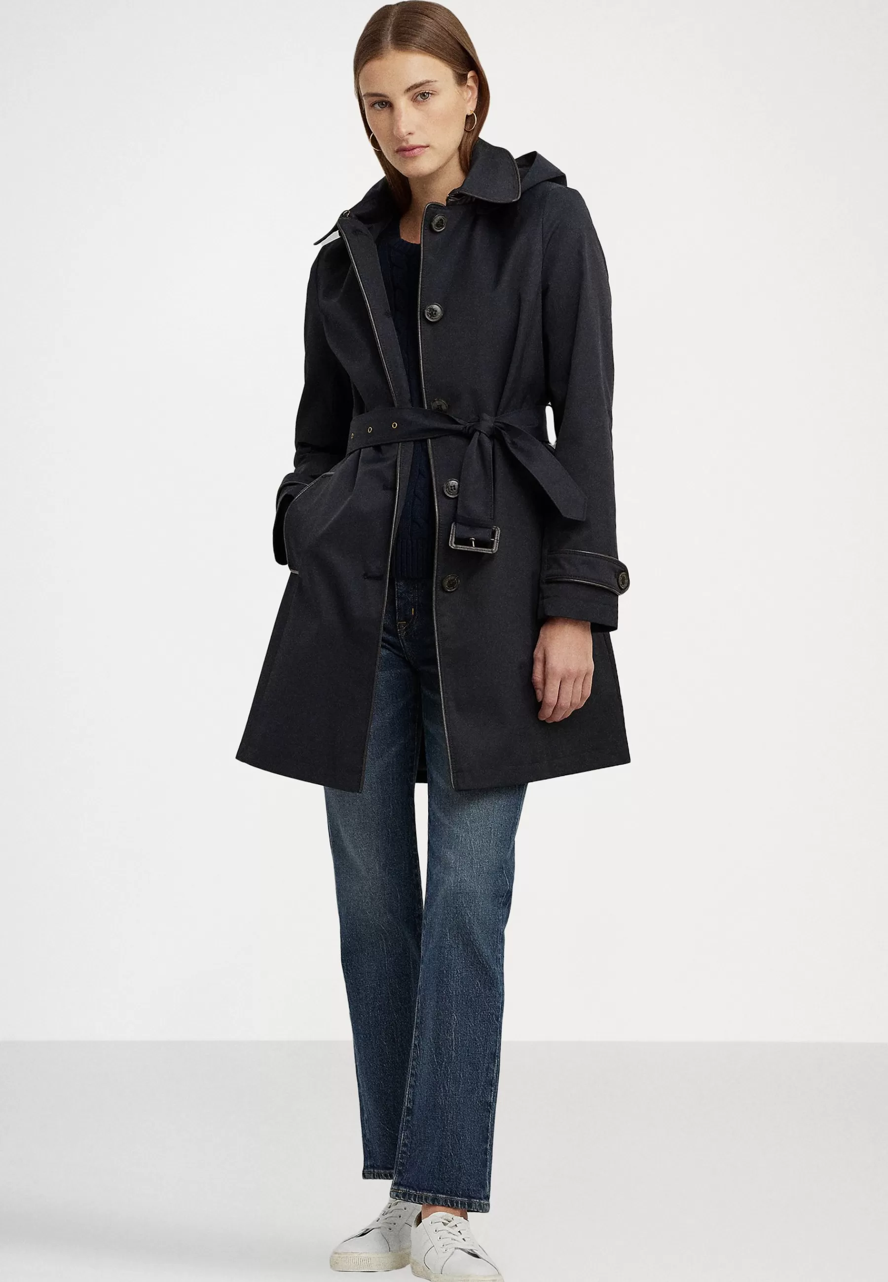 Piping Lined Coat - Trench | Lauren Ralph Lauren Flash Sale