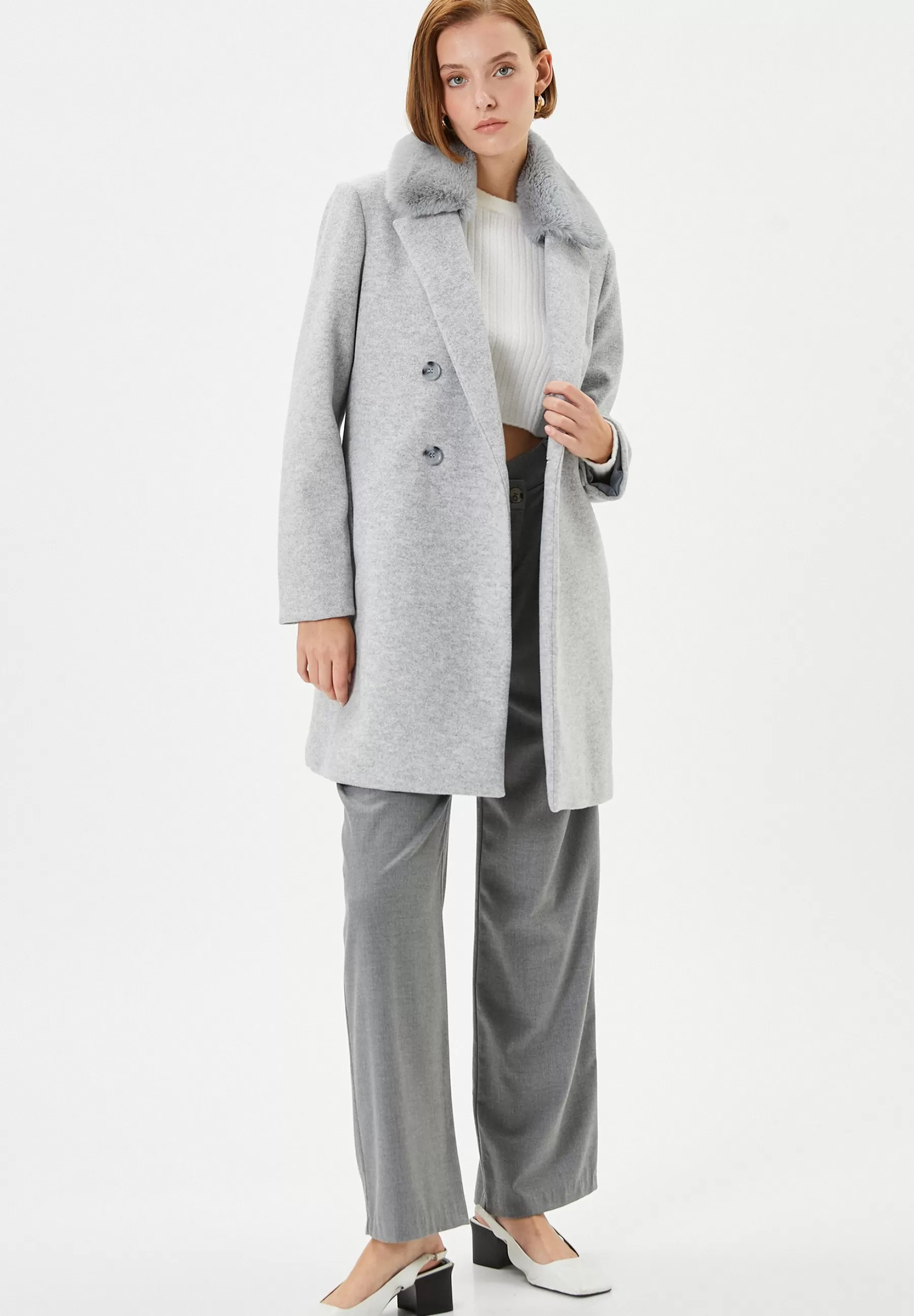 Pocket Detail Removable Detail Buttoned - Manteau Court | Koton Outlet