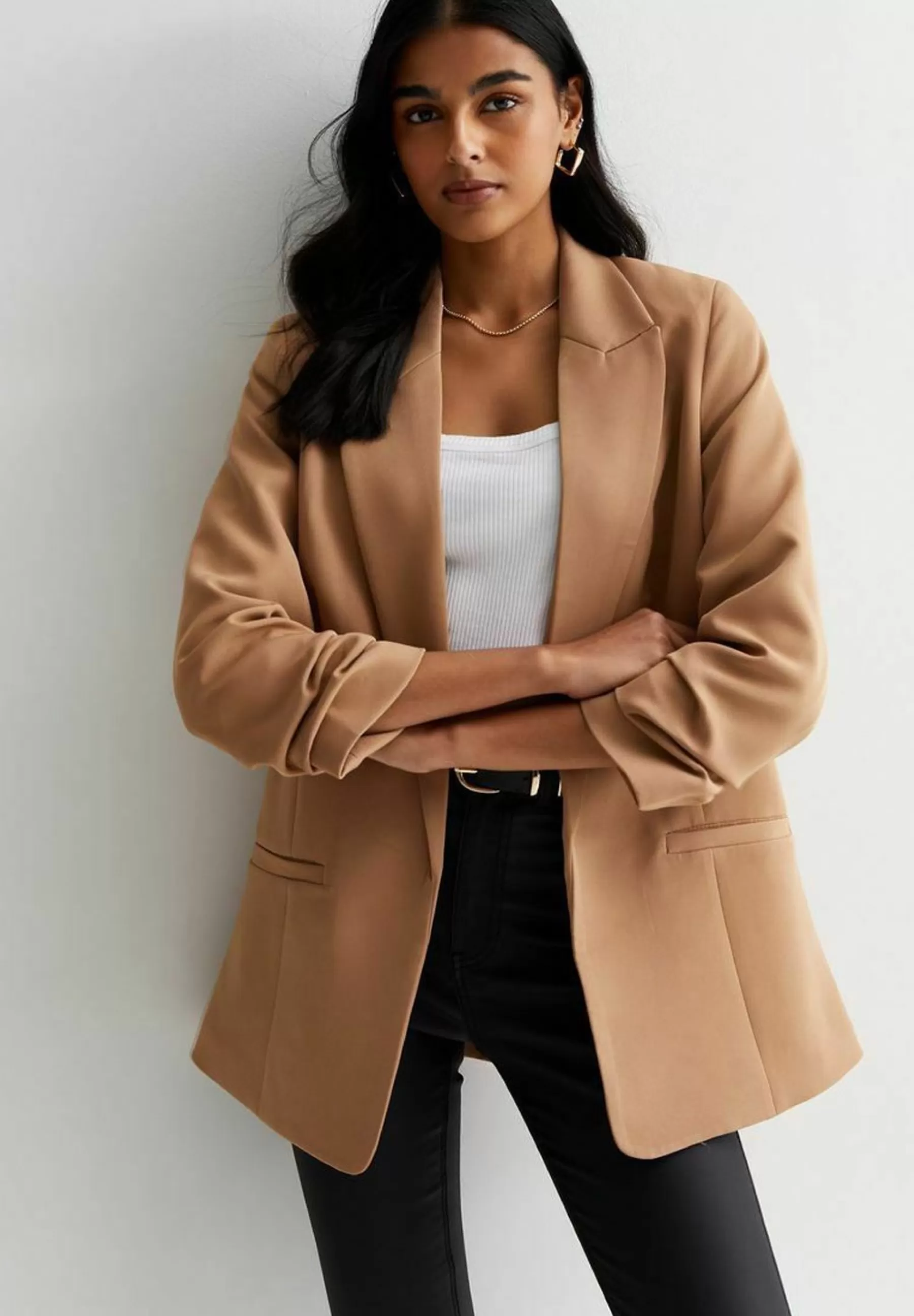 Ruched Sleeve - Manteau Court | New Look Online