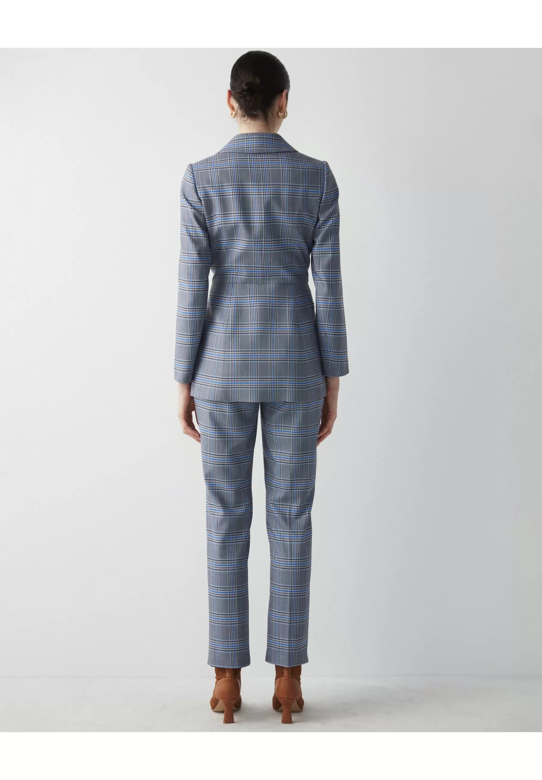 Slim Cut Plaid Patterned Double-Breasted With Accentuated Waist - Manteau Court | Ipekyol Sale
