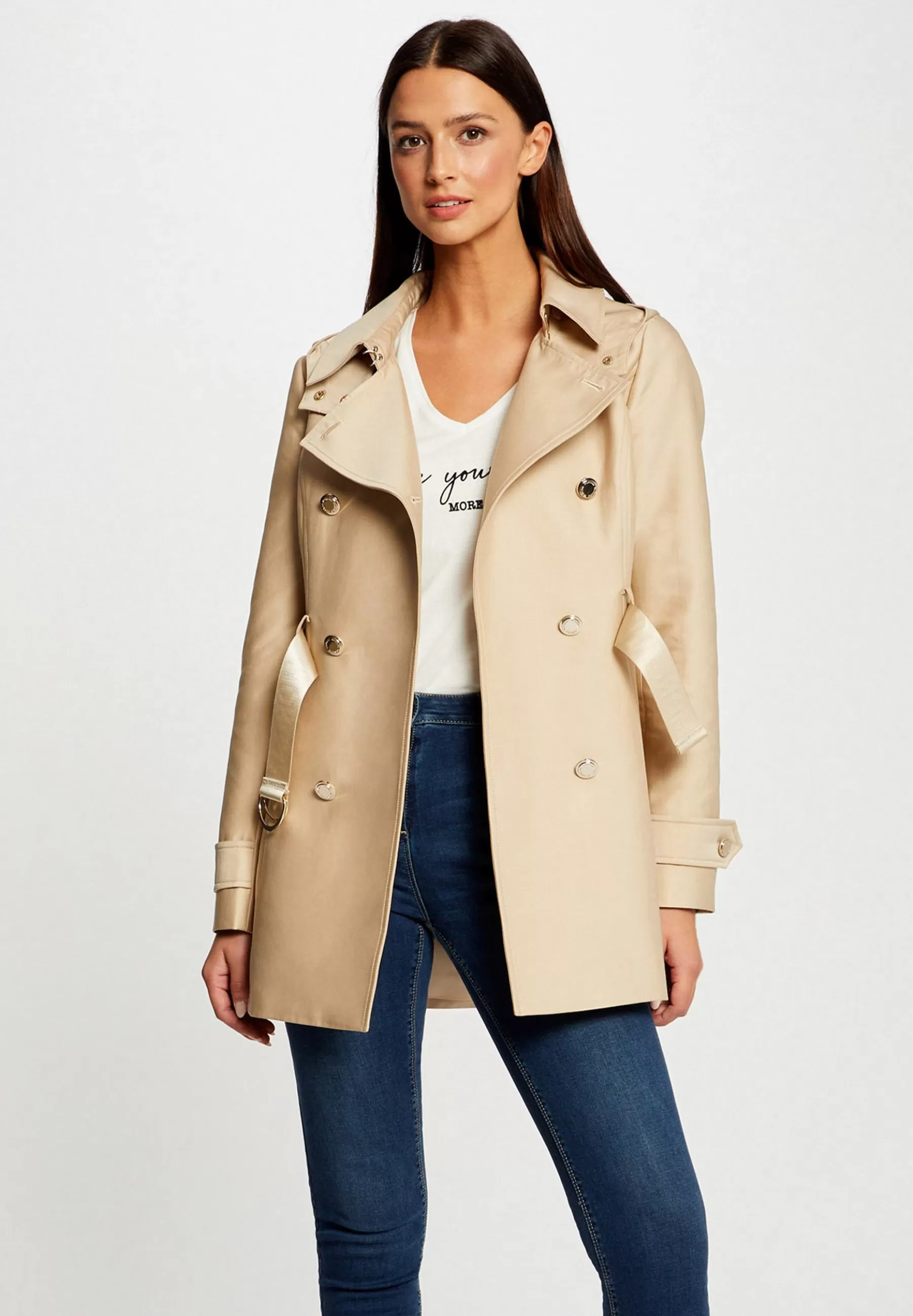 Straight Belted With Hood - Trench | Morgan Hot