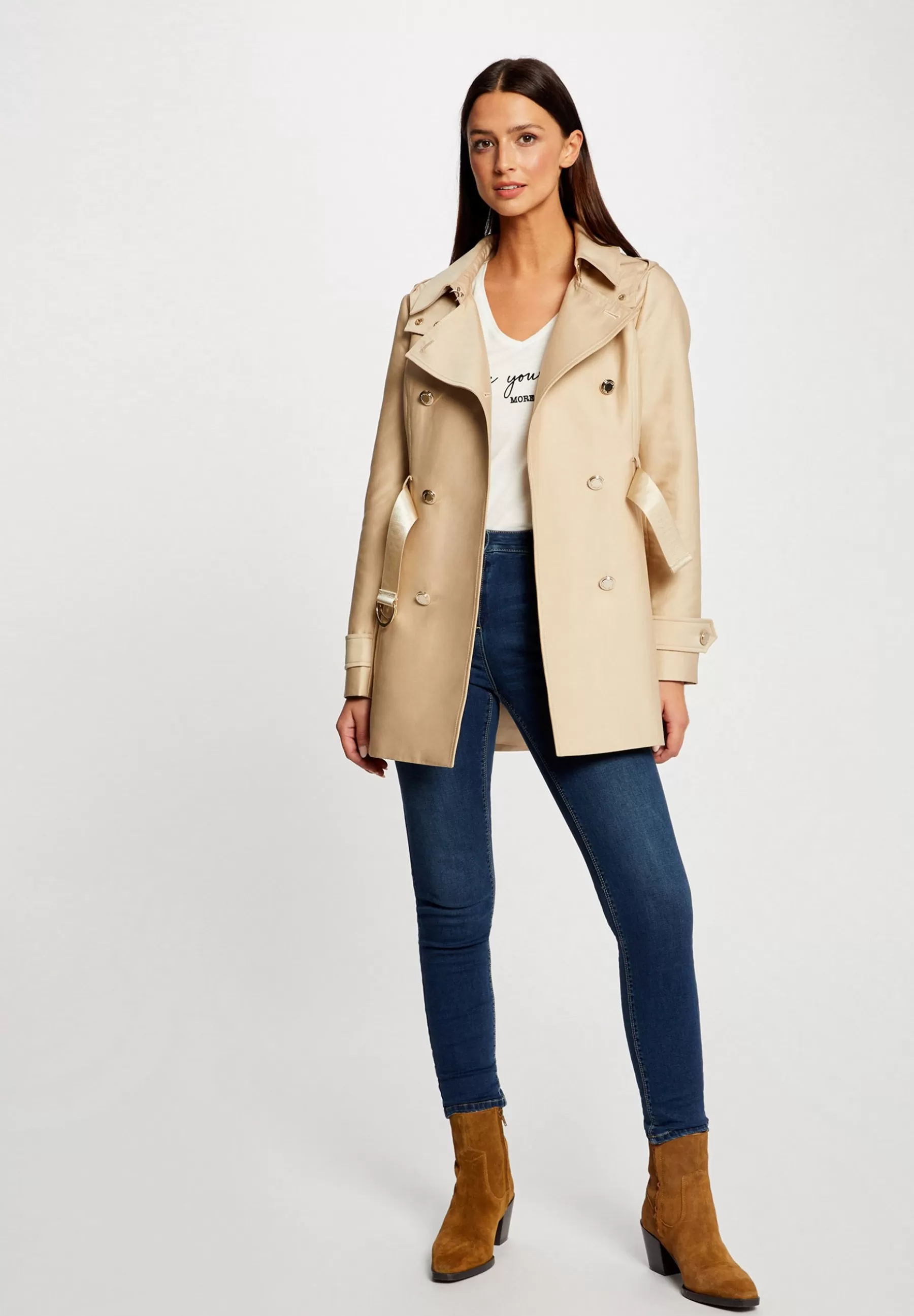 Straight Belted With Hood - Trench | Morgan Hot