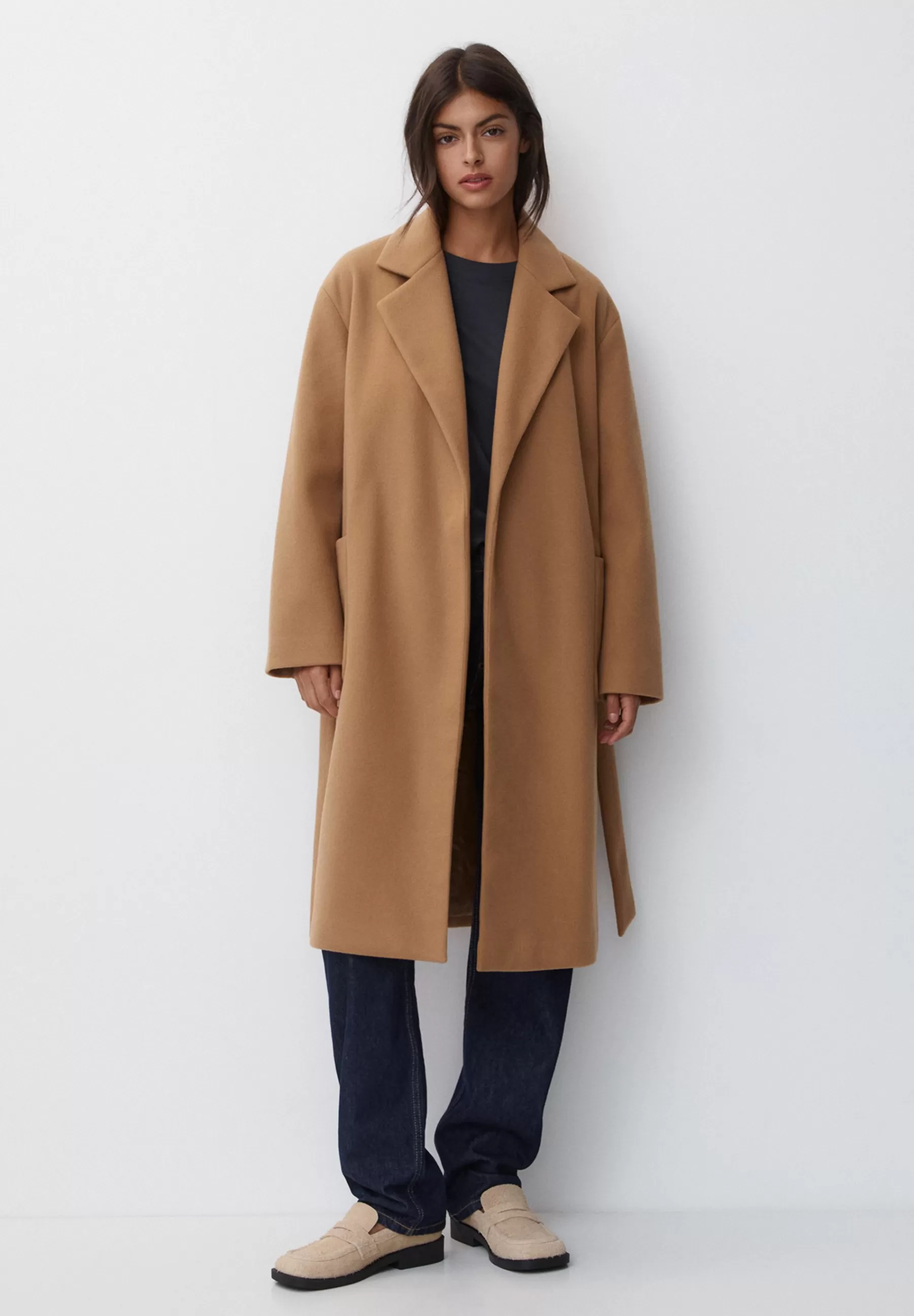 Femme PULL&BEAR Texture With Belt - Manteau Classique