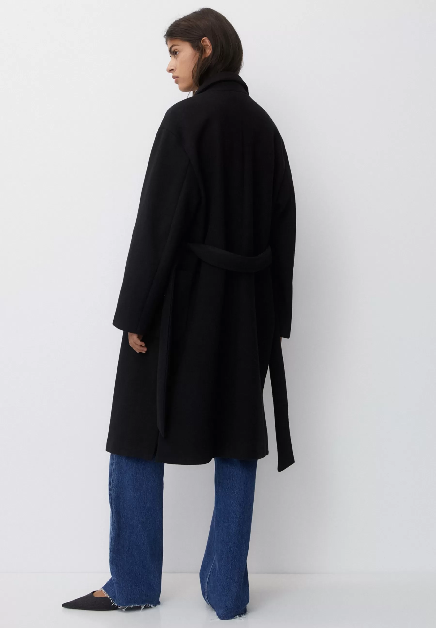 Femme PULL&BEAR Texture With Belt - Manteau Classique