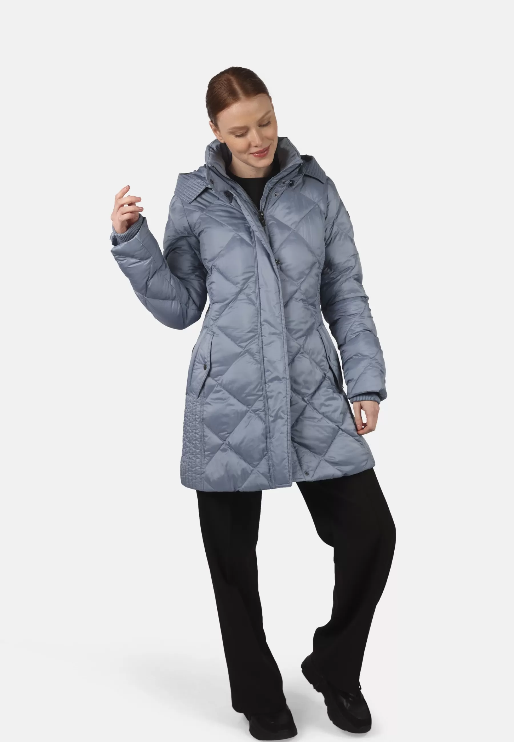 Femme FUCHS SCHMITT Thermore Mit Abnehmbarer Kapuze Diamantsteppung Und Pattentaschen - Manteau D'Hiver
