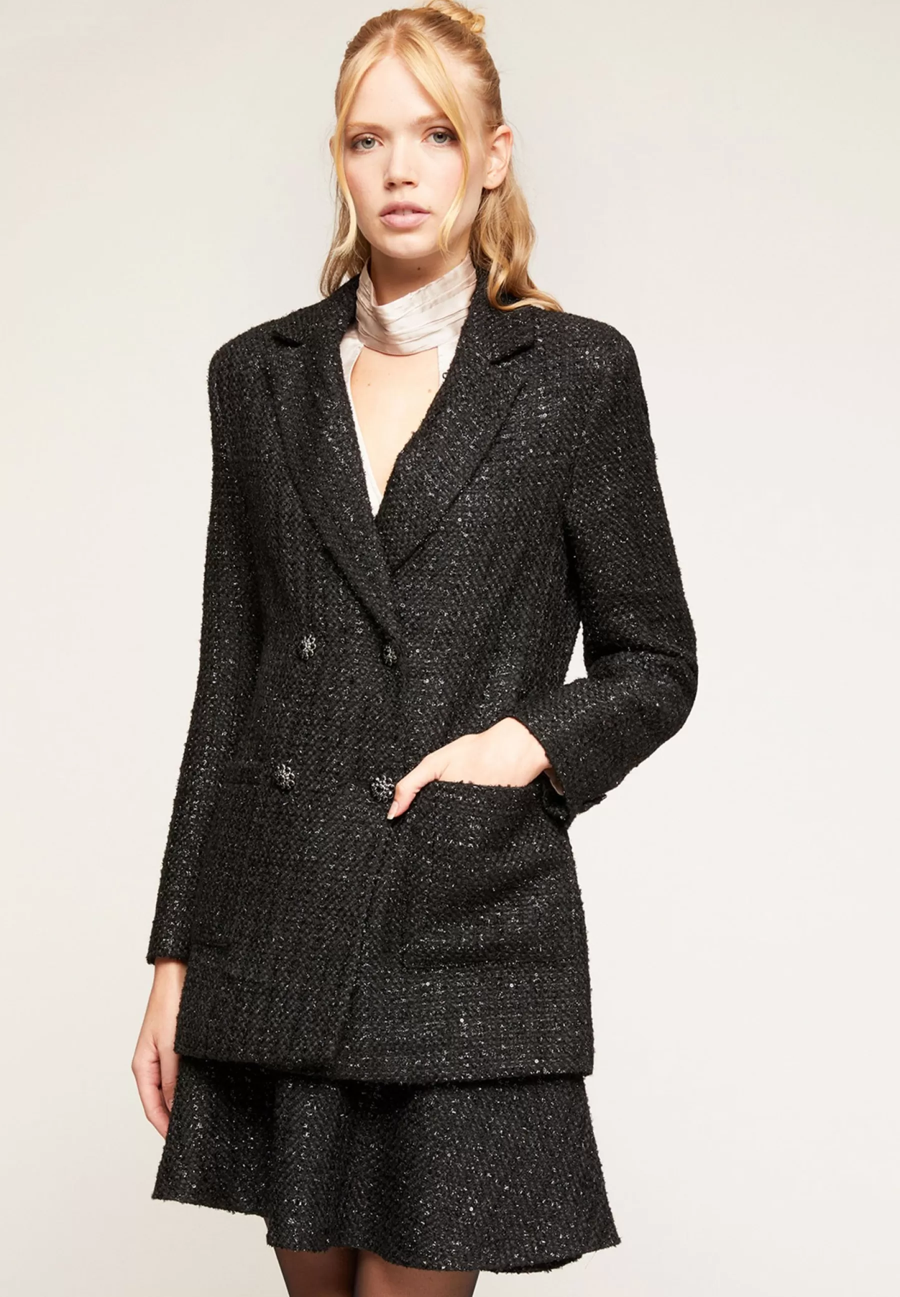 Tweed Double-Breasted - Manteau Court | Motivi Discount