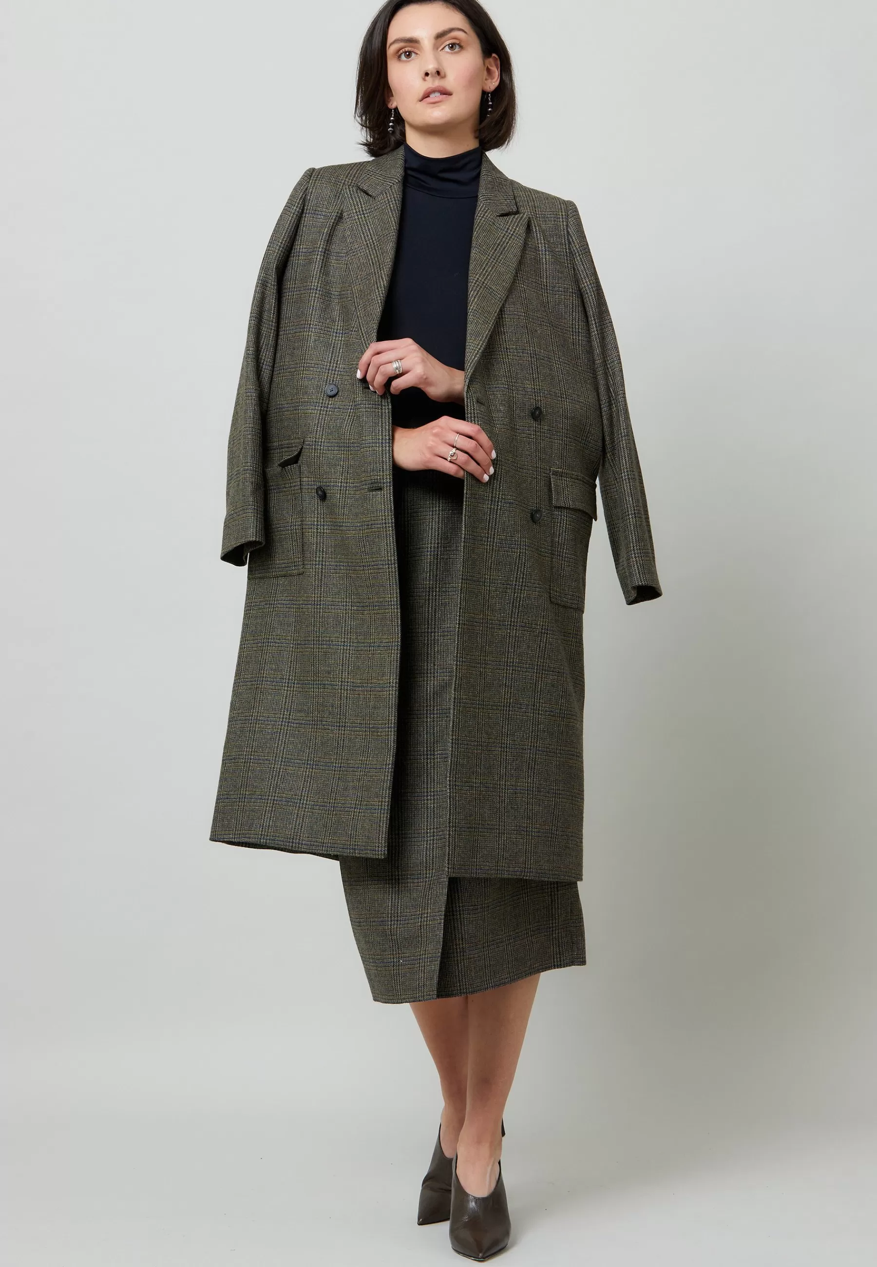 Victoria Magee Tweed Check - Manteau Classique | Helen McAlinden Dublin Store